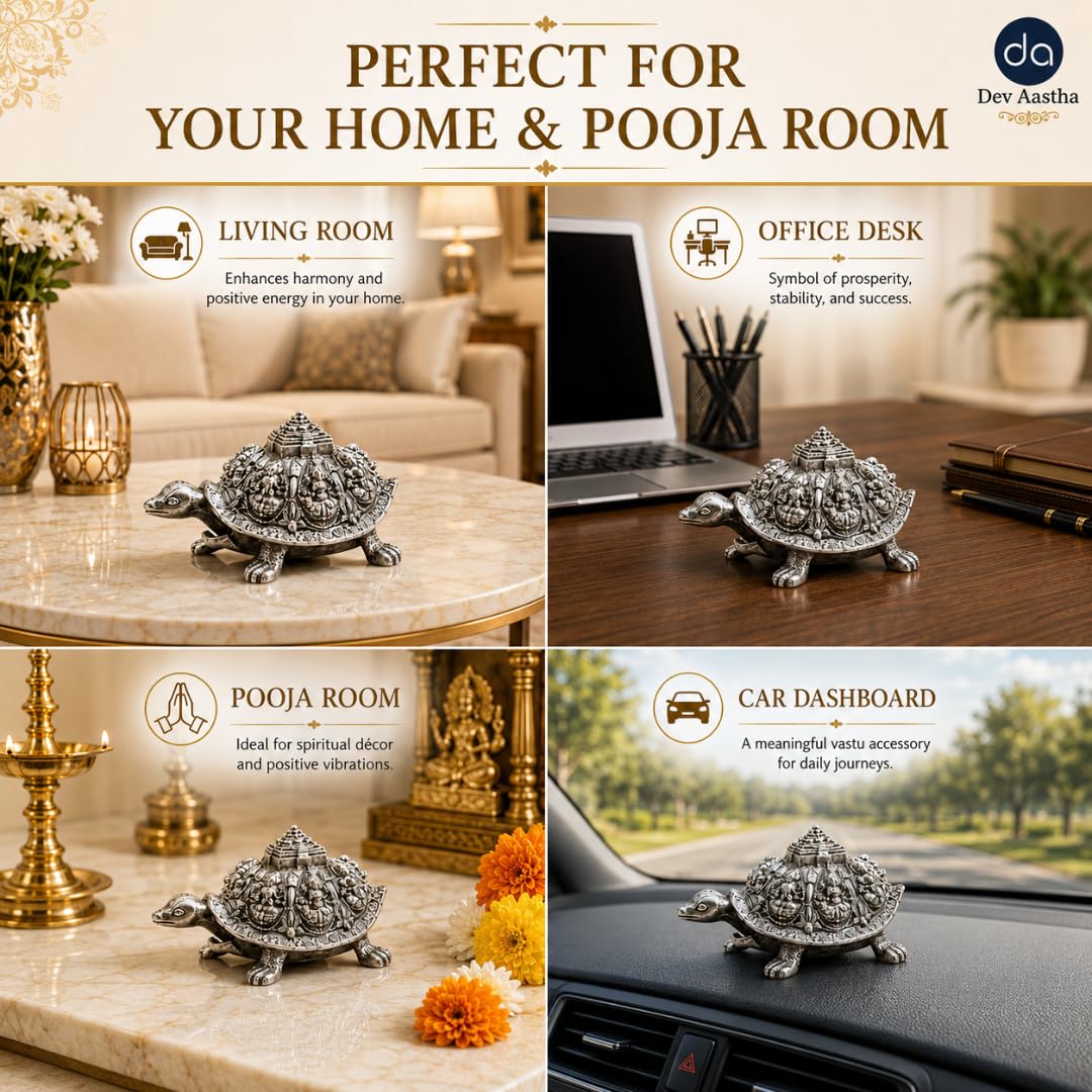 Ashta Lakshmi Tortoise Silver-Plated Idol - Image 5