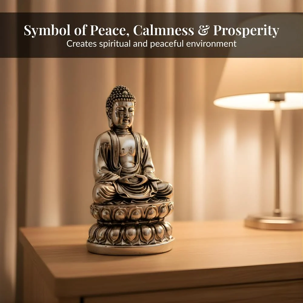 Buddha Silver-Plated Idol (4") - Image 5