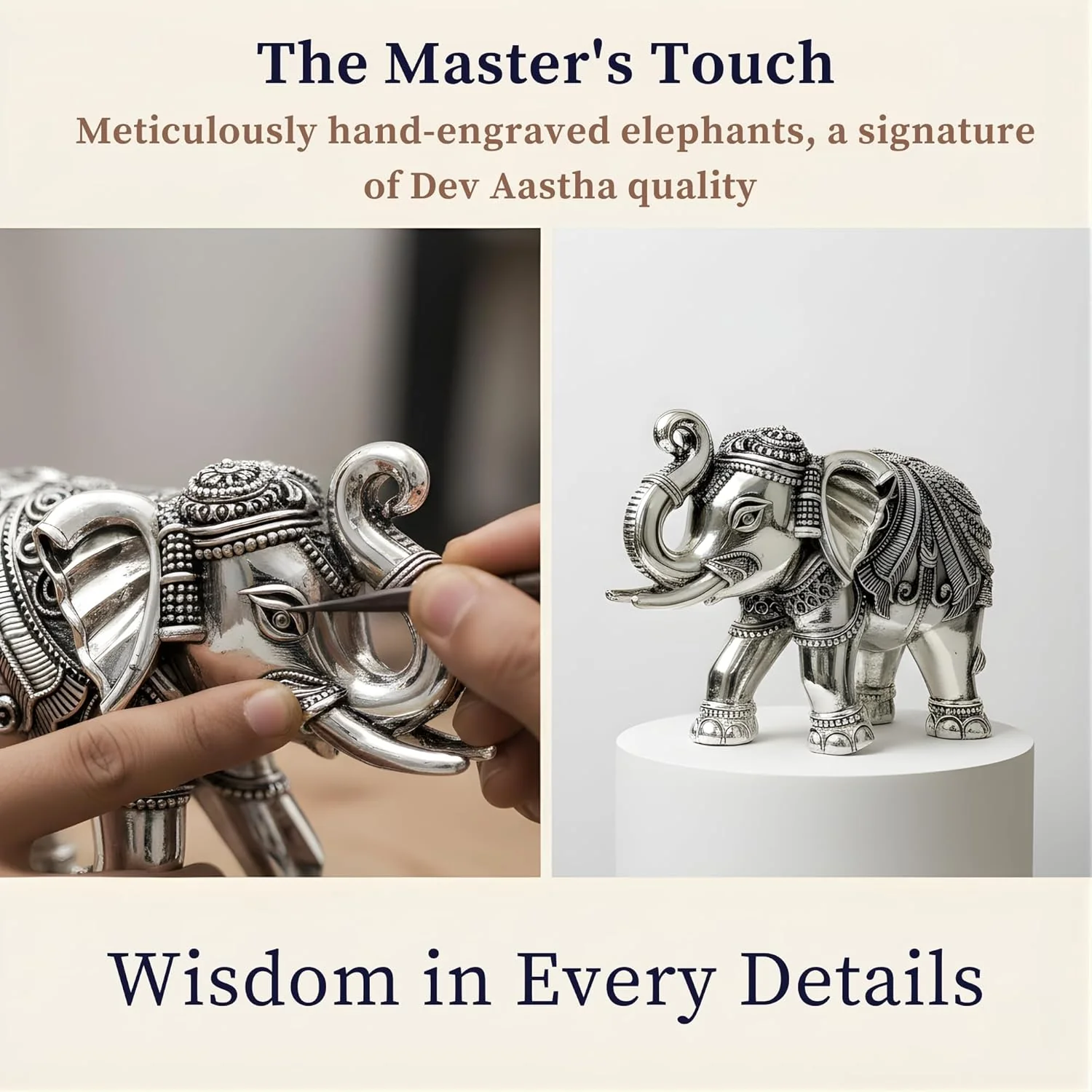 Elephant Murti Set Silver-Plated - Image 3