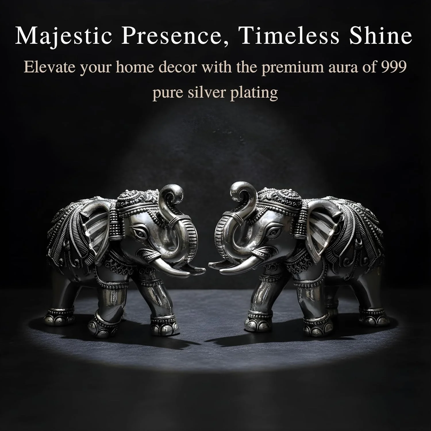 Elephant Murti Set Silver-Plated - Image 4