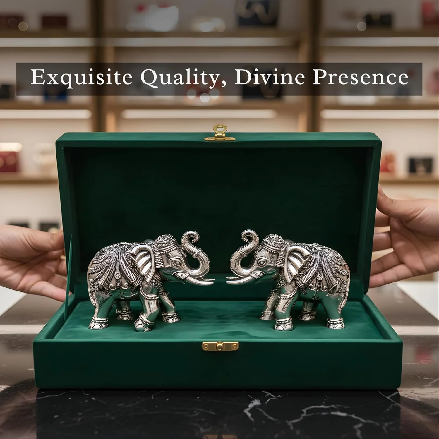 Elephant Murti Set Silver-Plated - Image 5
