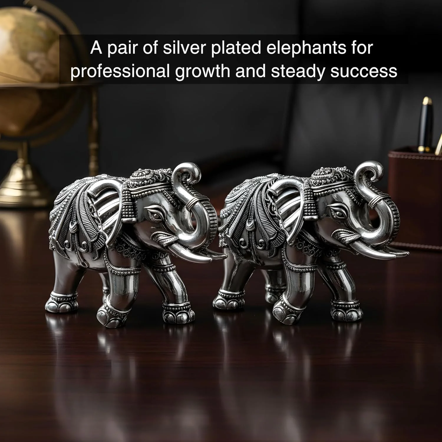 Elephant Murti Set Silver-Plated - Image 6