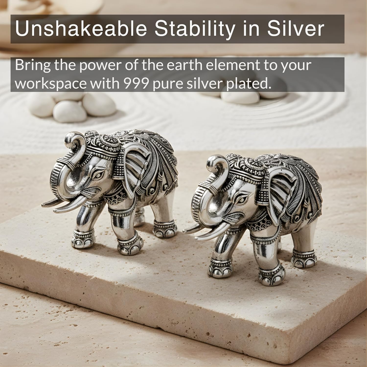Elephant Murti Set Silver-Plated - Image 7