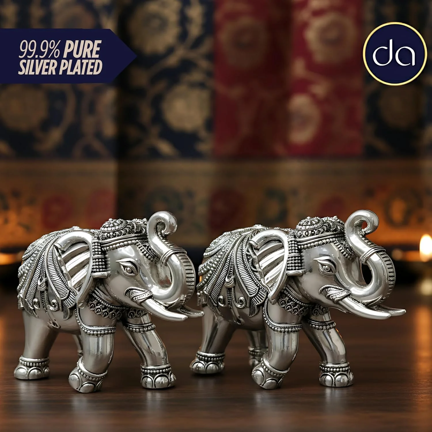 Elephant Murti Set Silver-Plated - Image 8