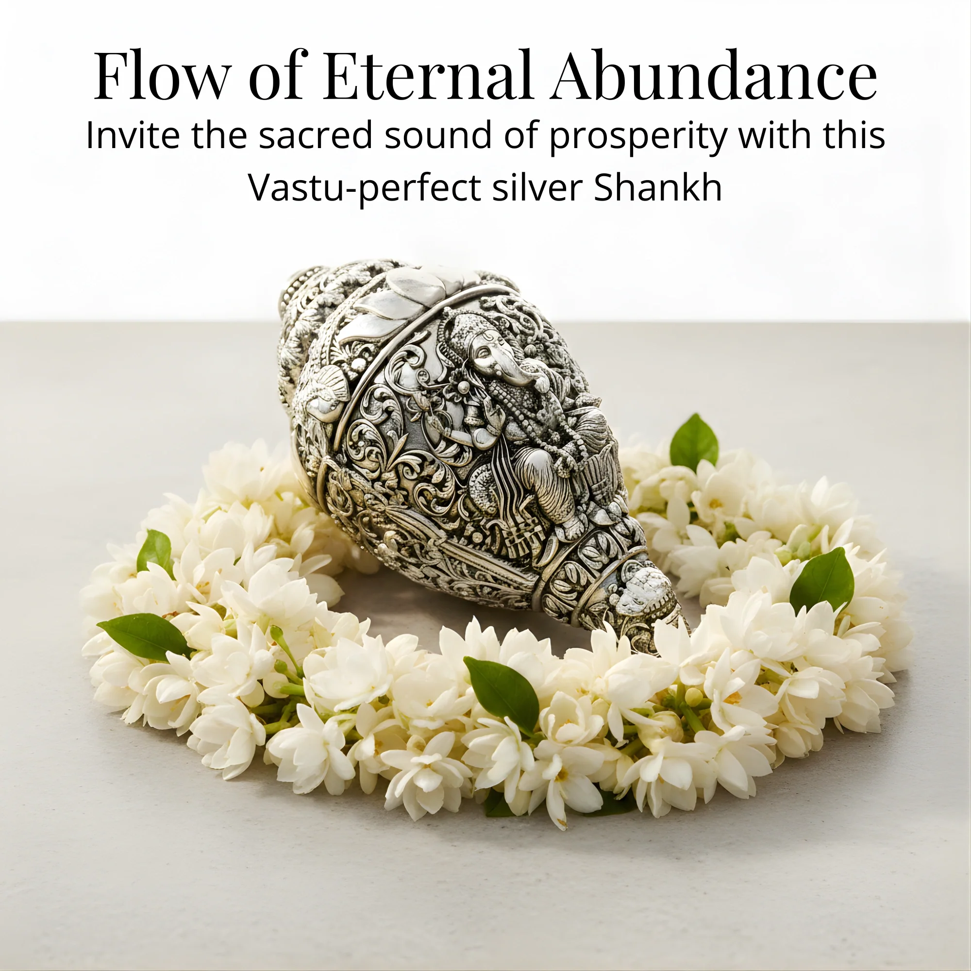 Ganesh Shankh Silver-Plated (6") - Image 3