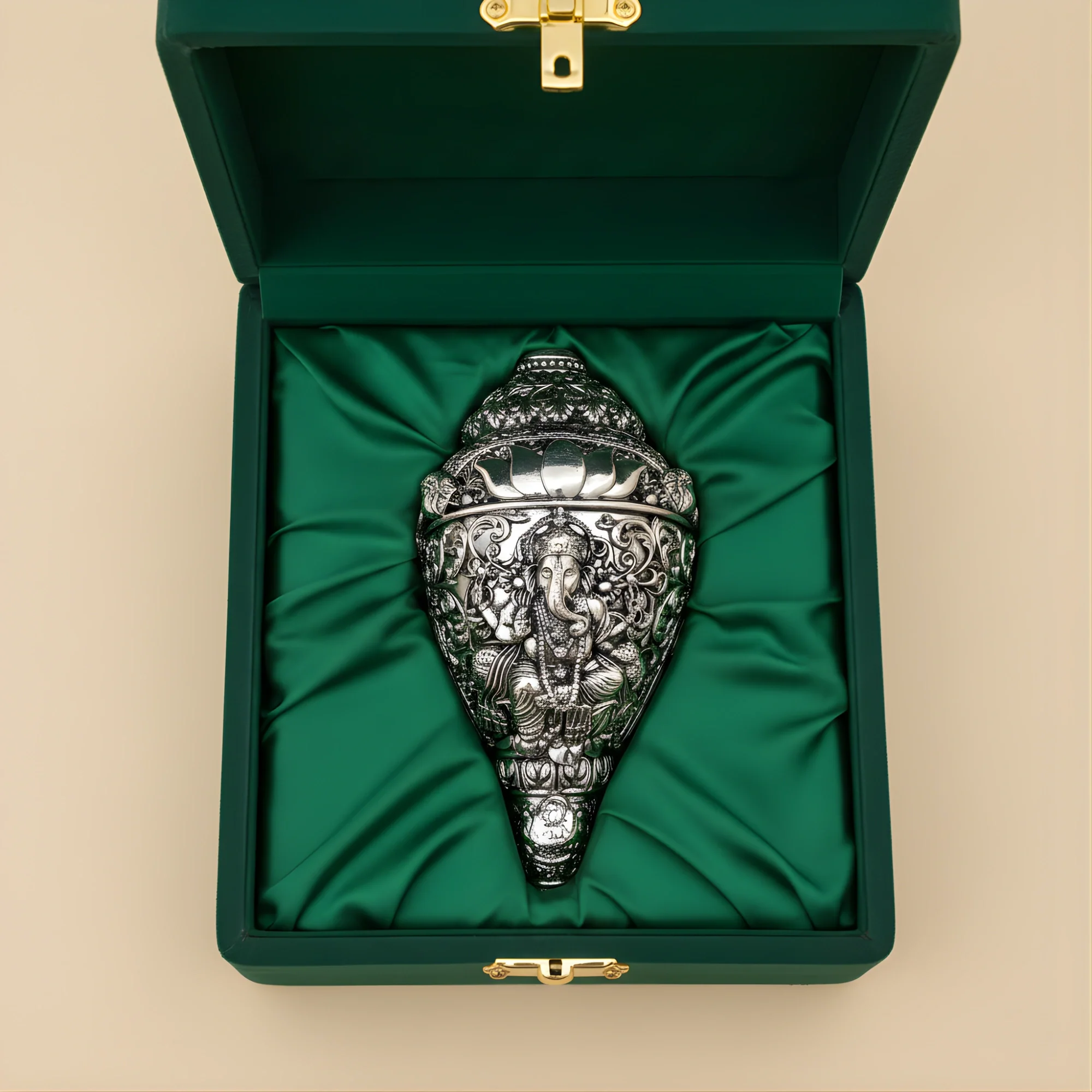 Ganesh Shankh Silver-Plated (6") - Image 6