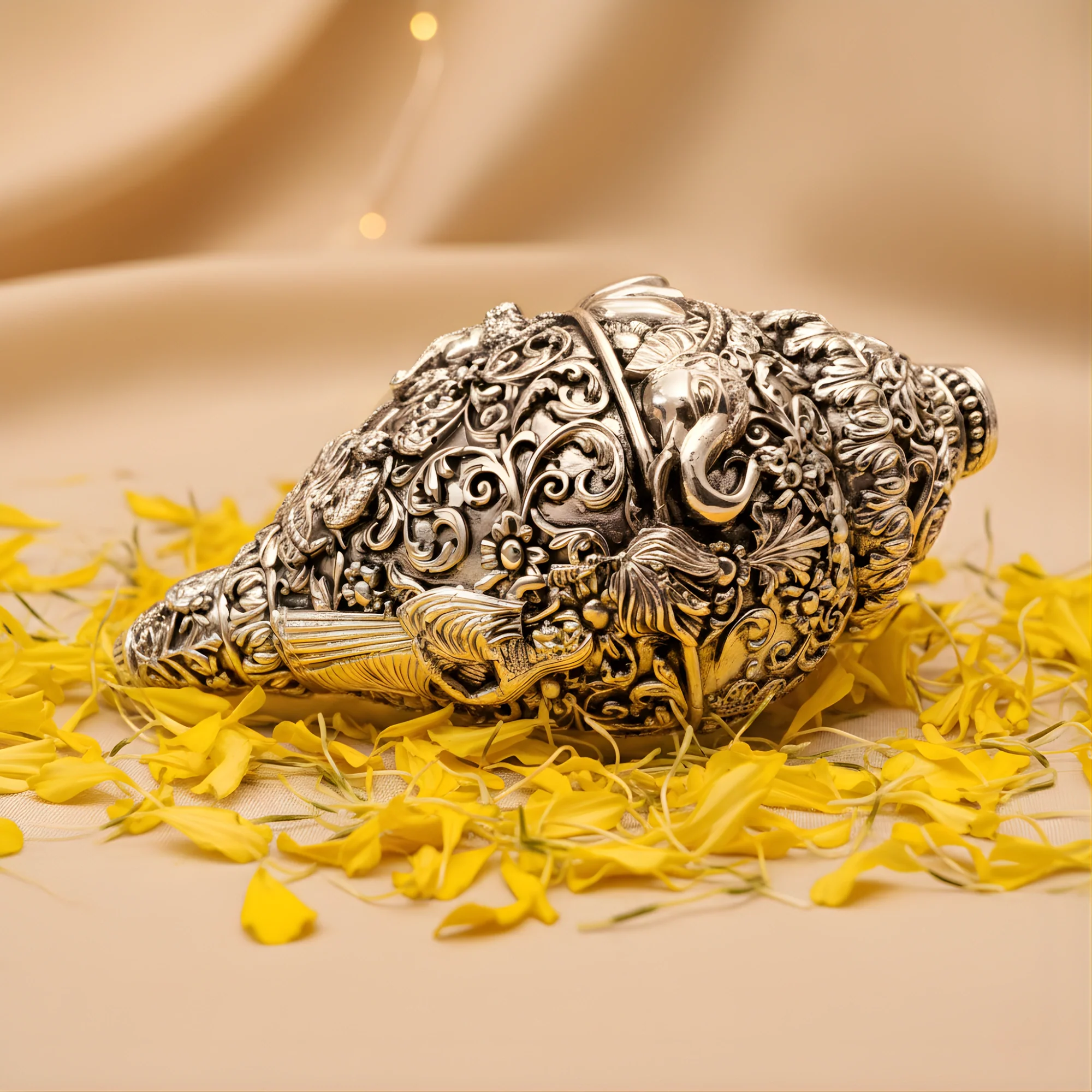 Ganesh Shankh Silver-Plated (6") - Image 7