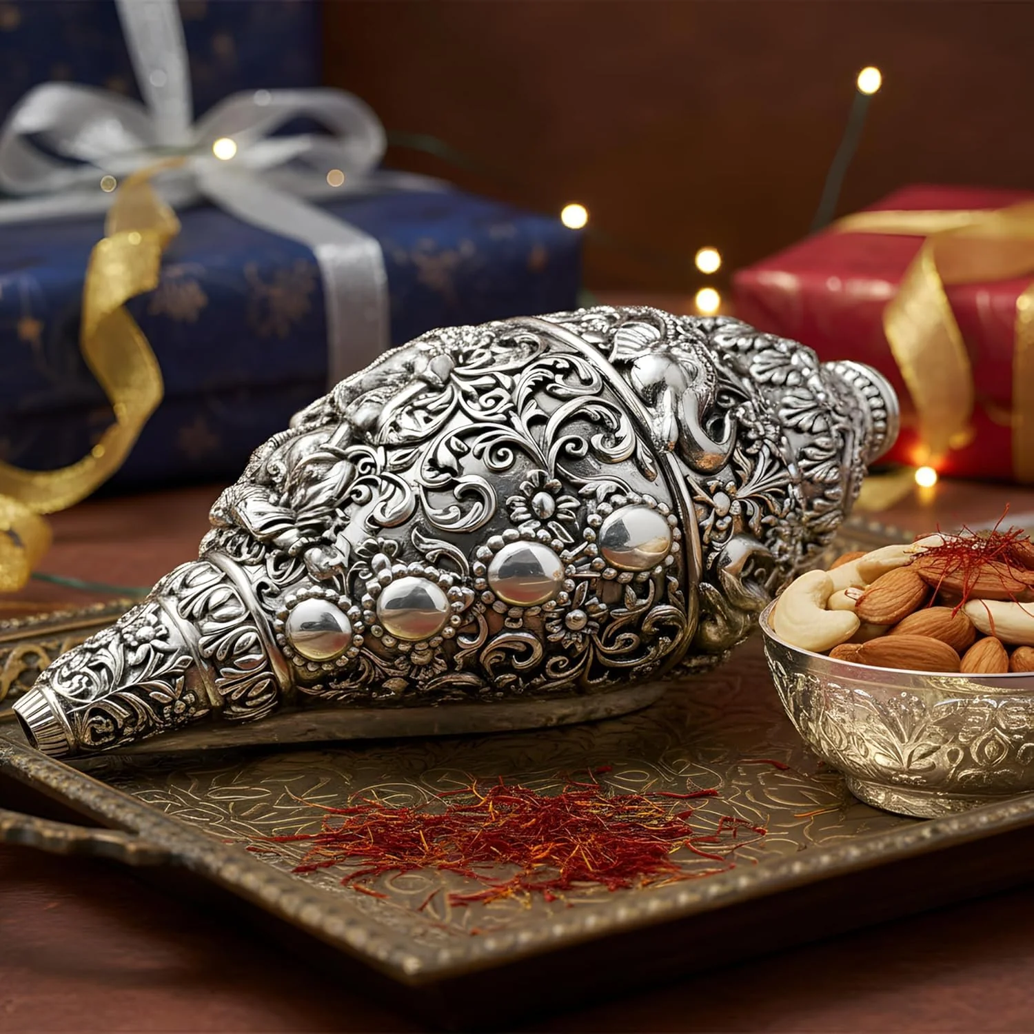 Ganesh Shankh Silver-Plated (5.2") - Image 4