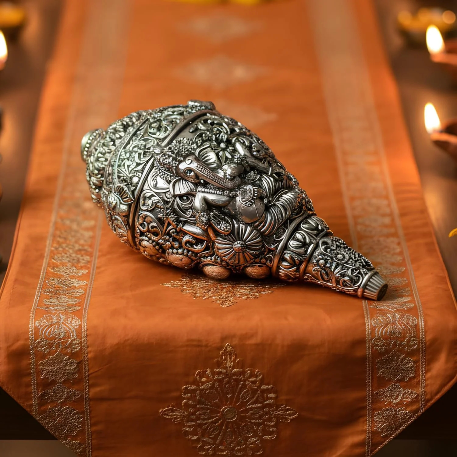 Ganesh Shankh Silver-Plated (5.2") - Image 6