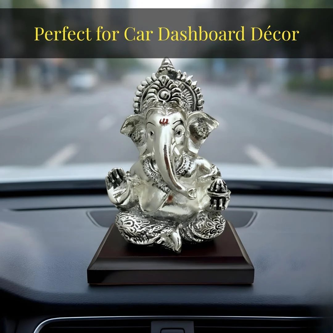 Ganesha Silver-Plated Idol (3.7") - Image 3