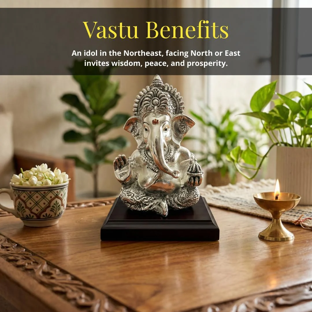 Ganesha Silver-Plated Idol (3.7") - Image 5