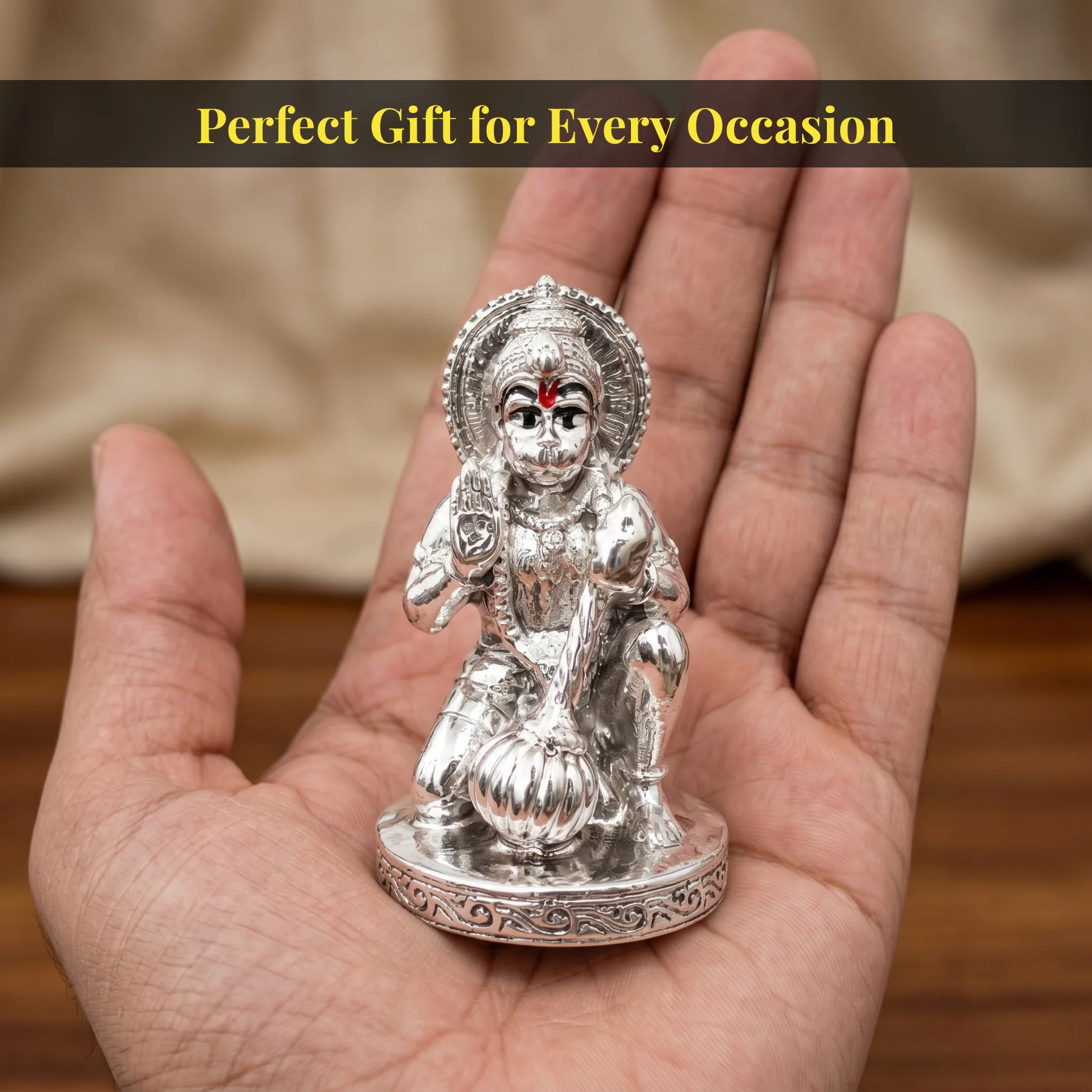 Hanuman Silver-Plated Idol - Image 4