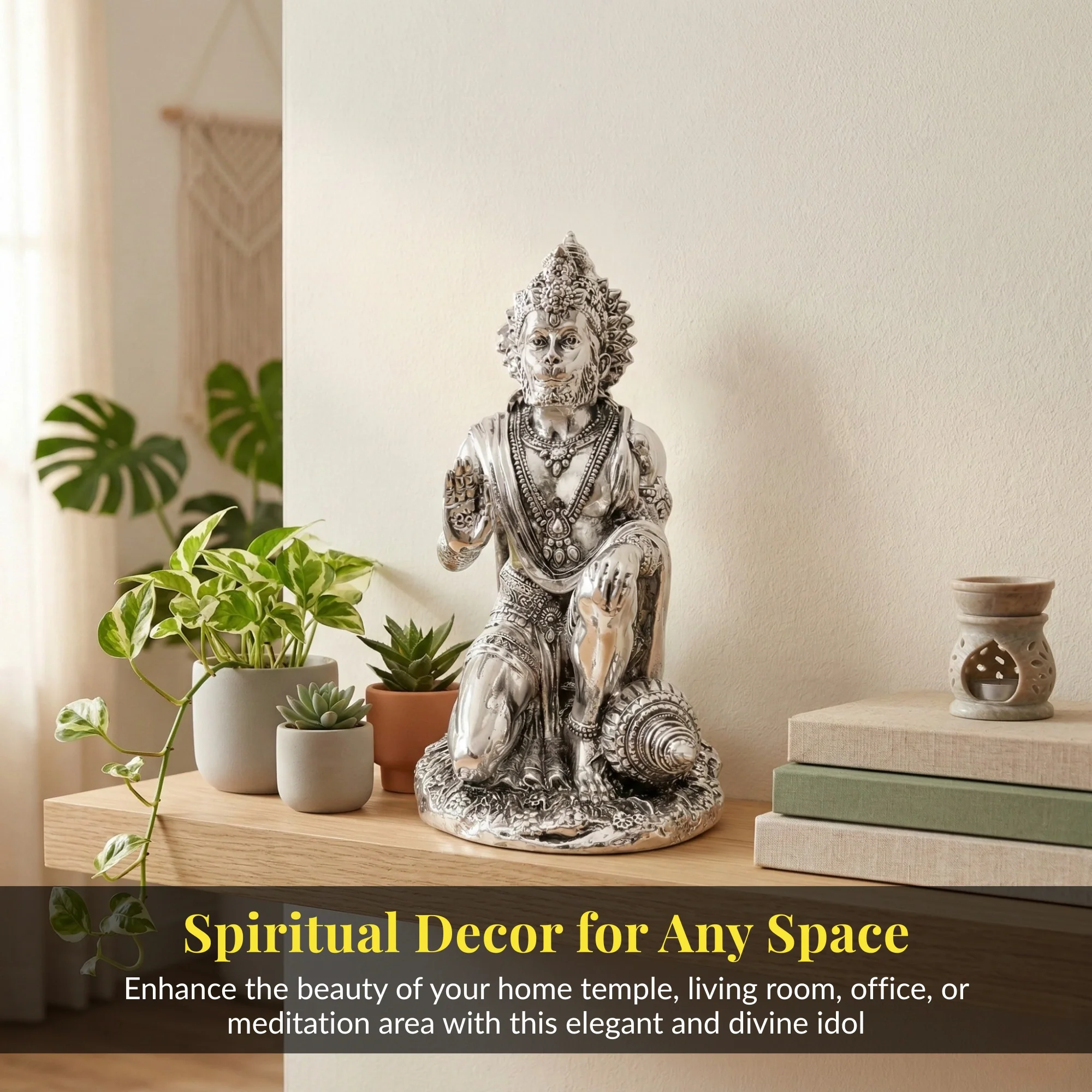 Hanuman Silver-Plated Idol (7") - Image 5