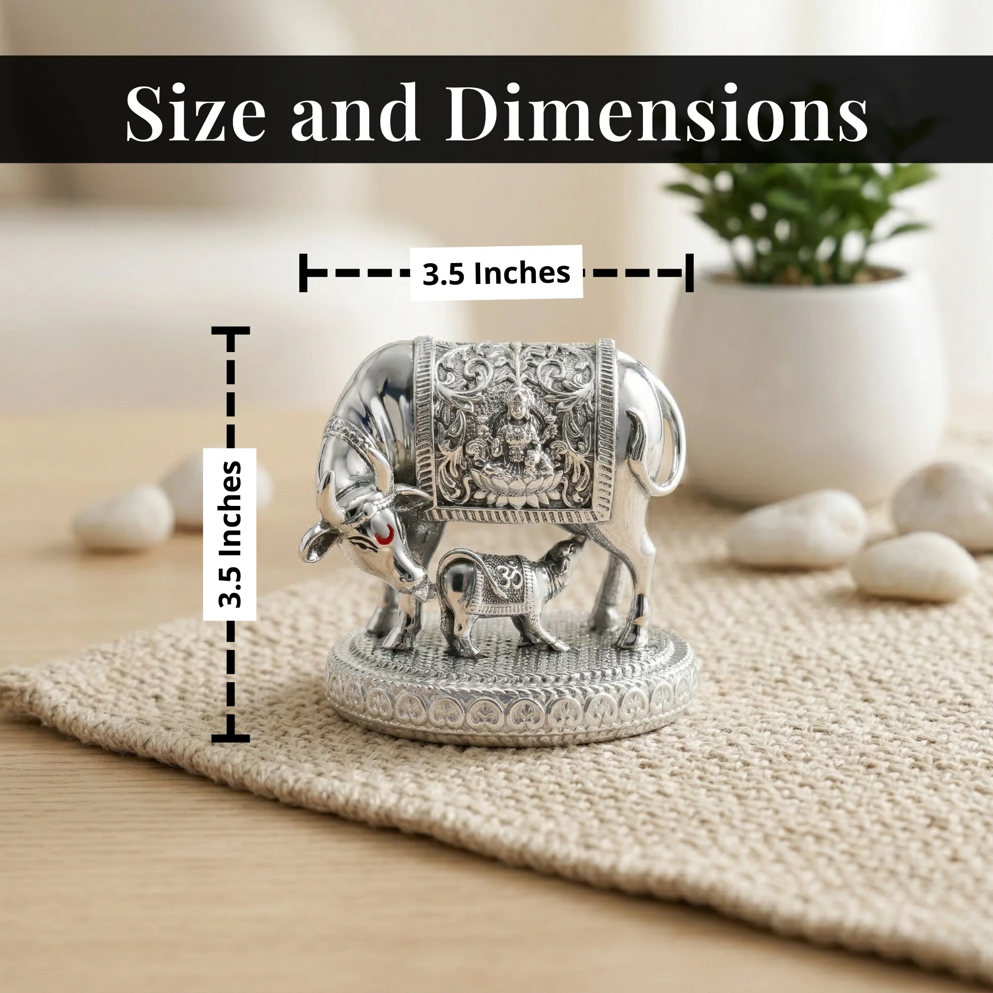Kamdhenu Cow Silver-Plated Idol - Image 10
