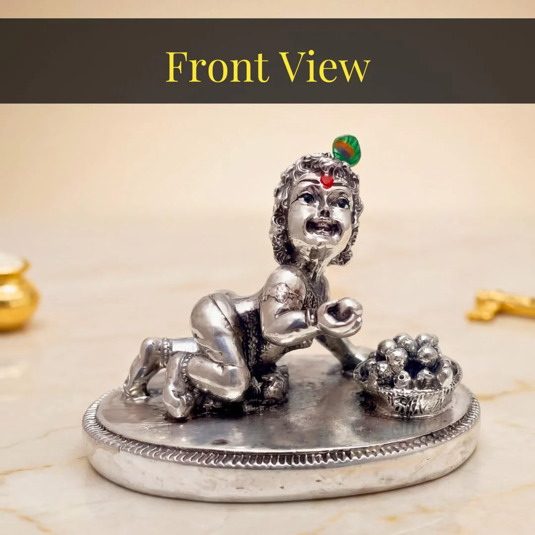 Laddu Gopal Silver-Plated Idol | Small (2.5") - Image 4