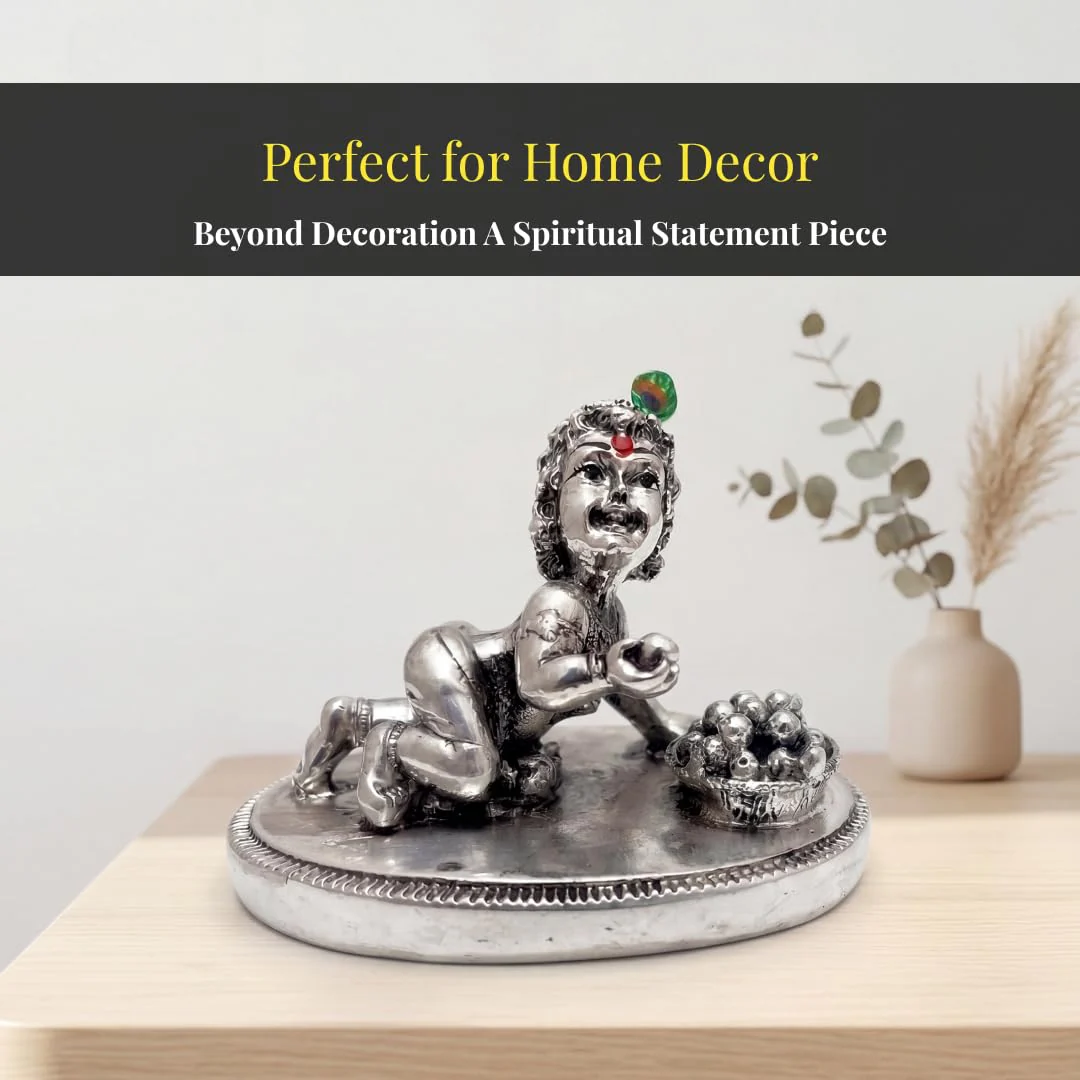 Laddu Gopal Silver-Plated Idol | Small (2.5") - Image 5