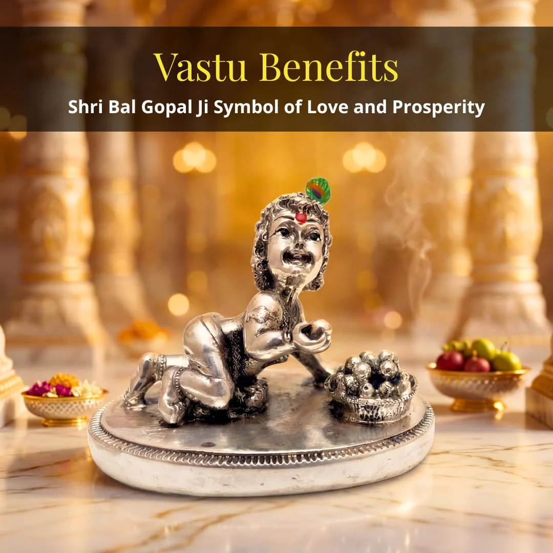 Laddu Gopal Silver-Plated Idol | Small (2.5") - Image 6