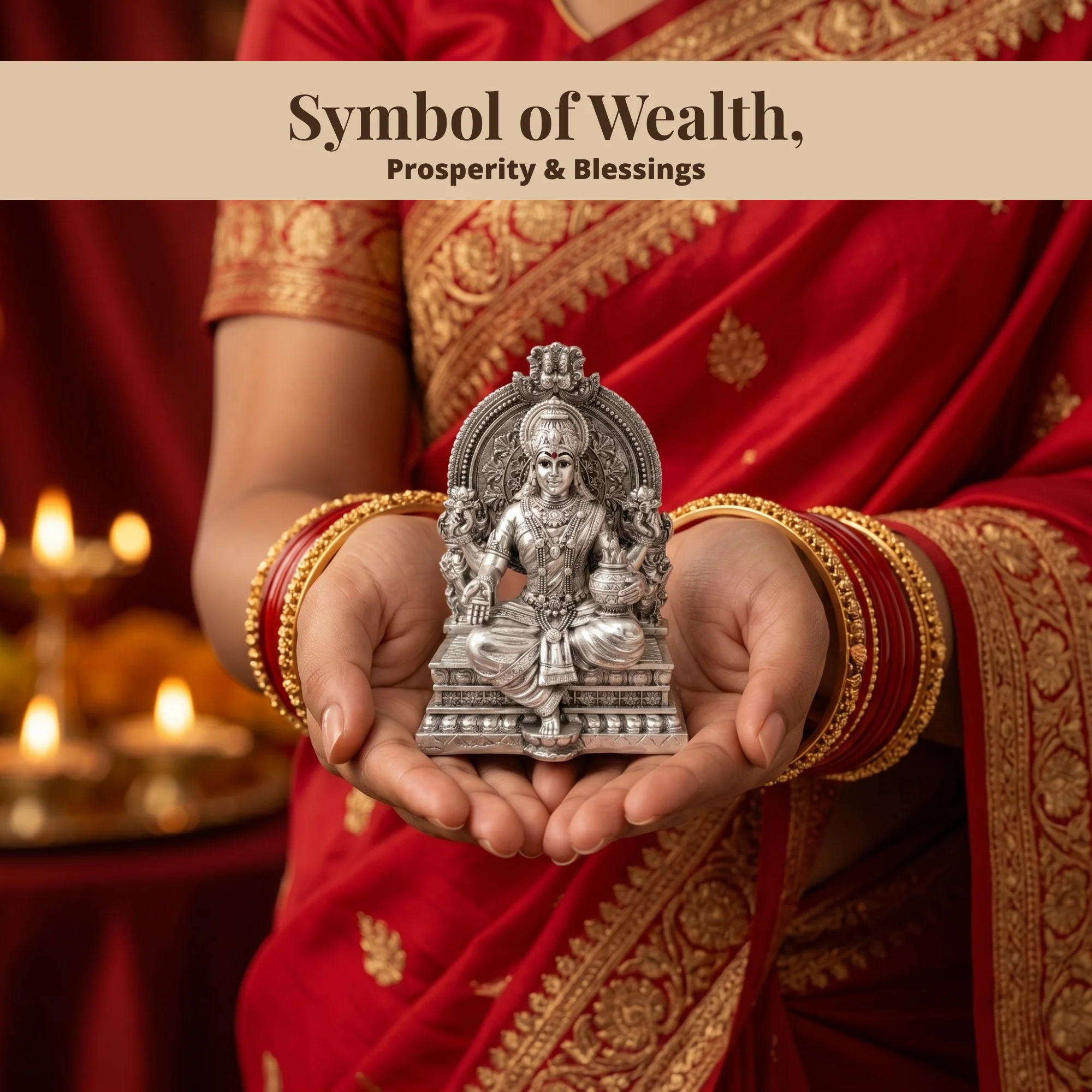 Lakshmi Silver-Plated Idol (3.7") - Image 6