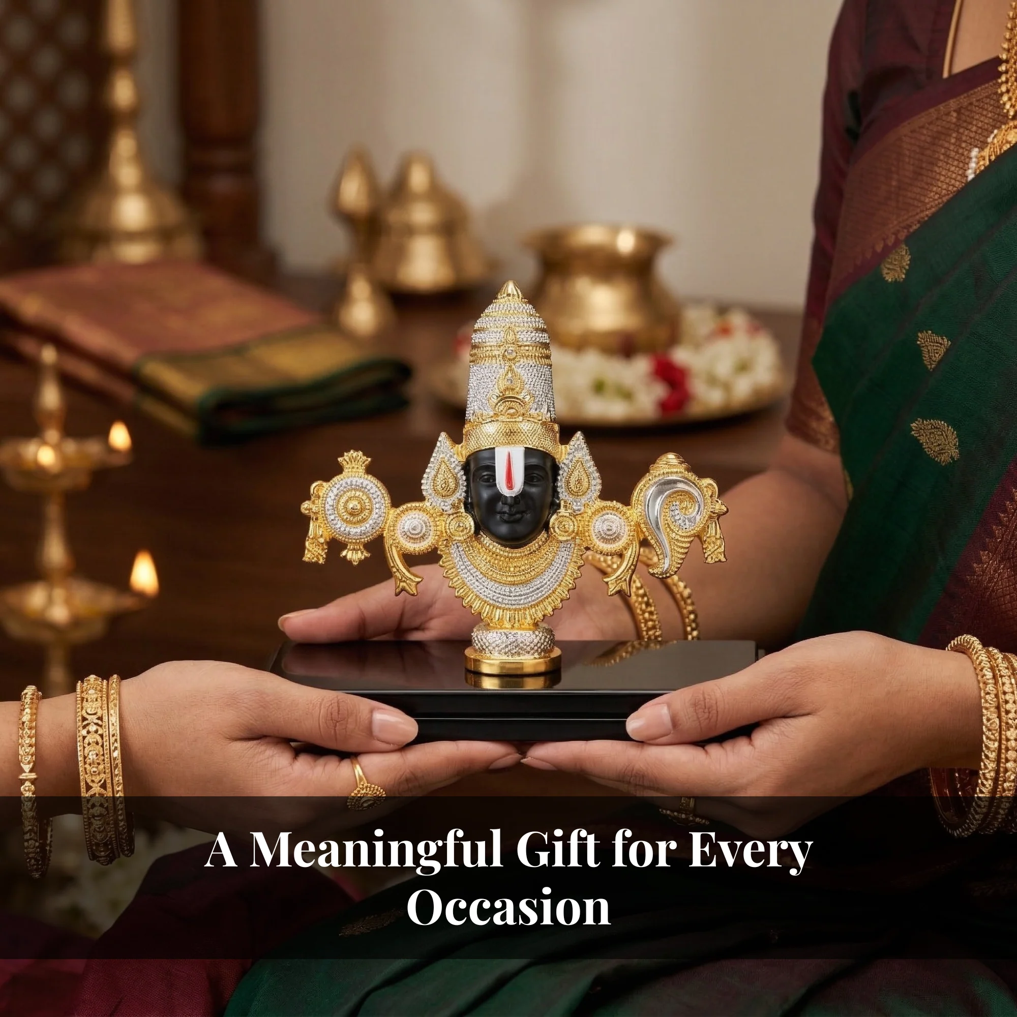 Lord Balaji Gold & Silver-Plated Idol - Image 8