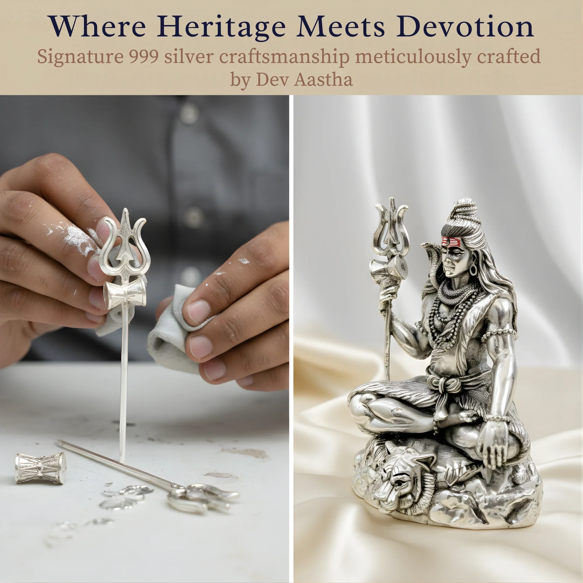 Lord Shiva Silver-Plated Idol (3.75") - Image 3