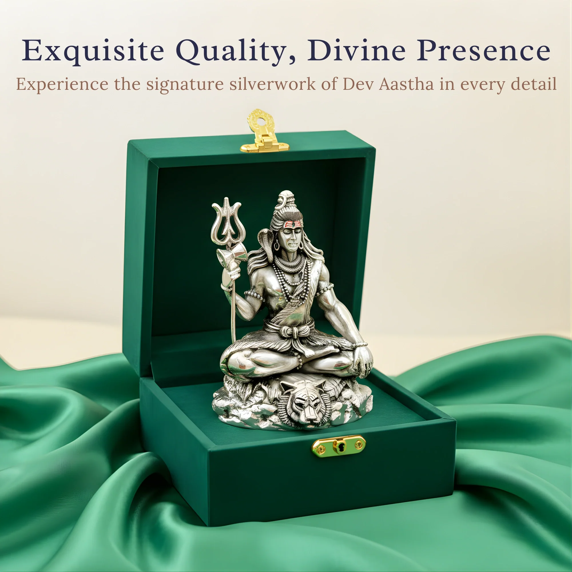 Lord Shiva Silver-Plated Idol (3.75") - Image 4