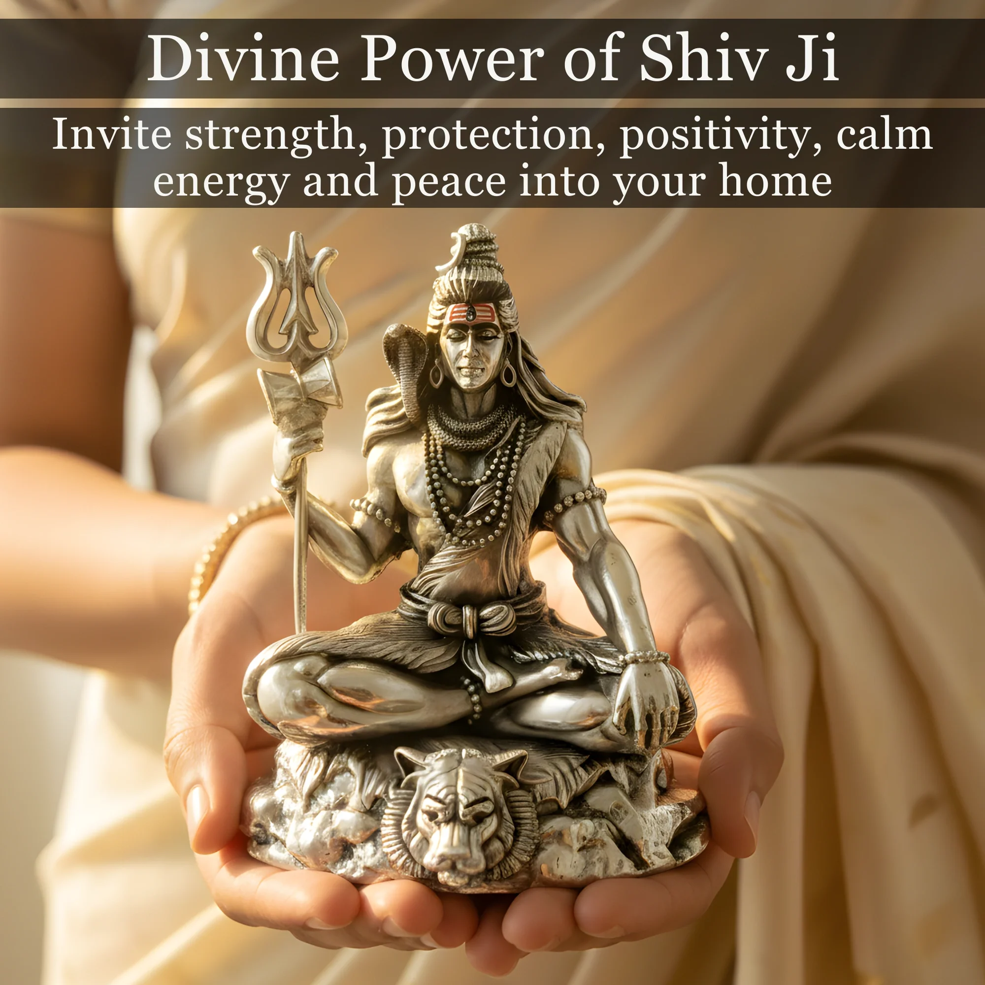 Lord Shiva Silver-Plated Idol (3.75") - Image 7