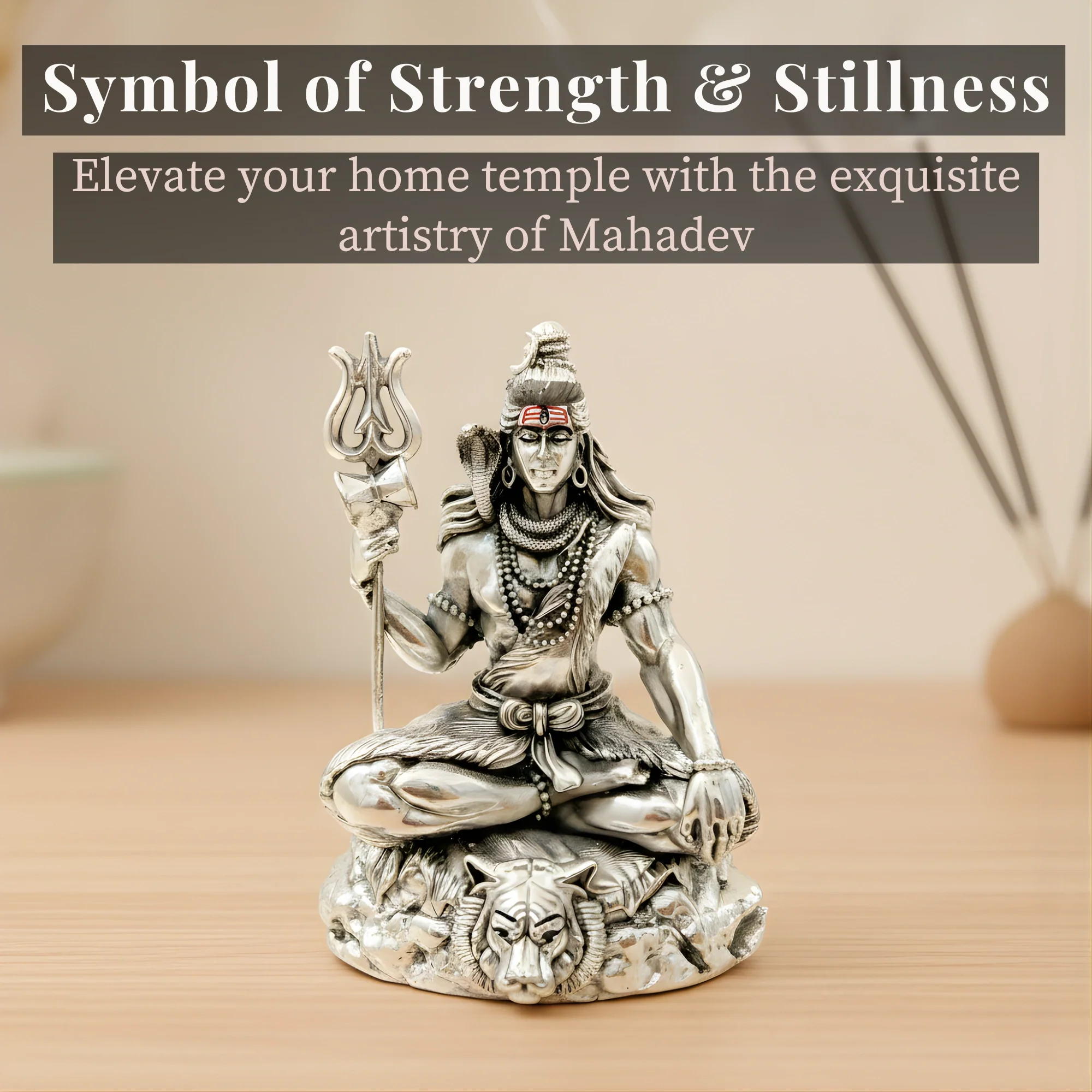 Lord Shiva Silver-Plated Idol (3.75") - Image 8