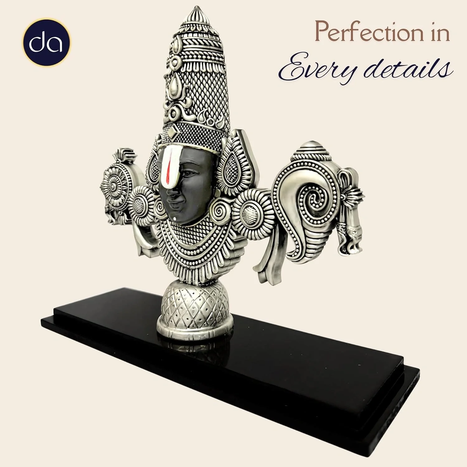 Lord Venkateswara Balaji Silver-Plated Idol - Image 10