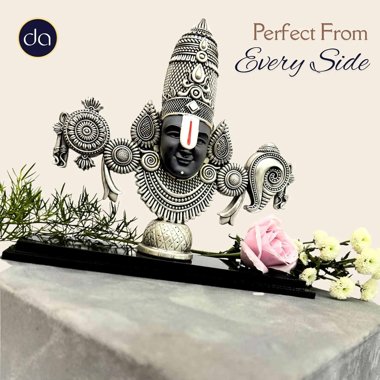 Lord Venkateswara Balaji Silver-Plated Idol - Image 11