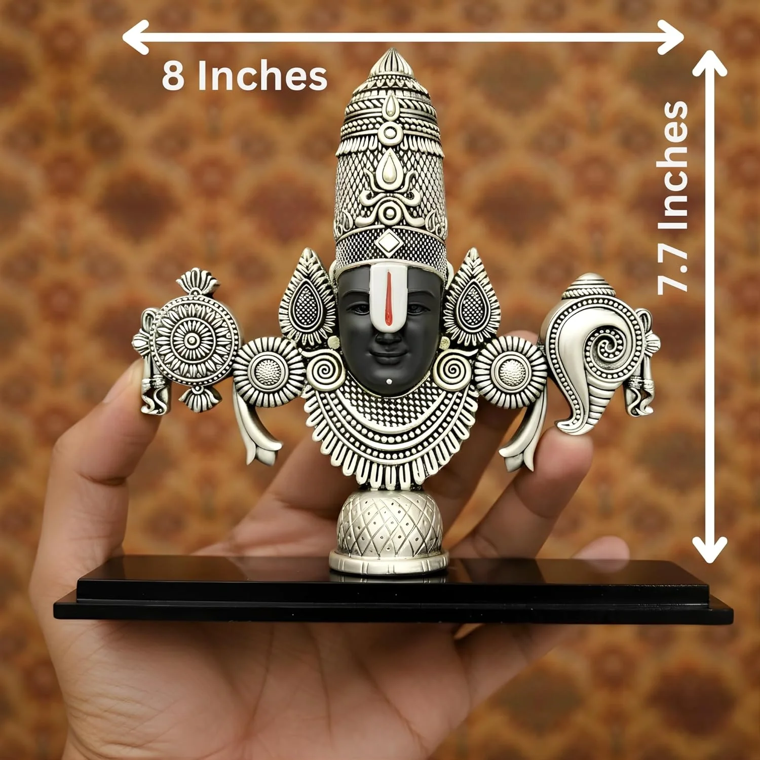 Lord Venkateswara Balaji Silver-Plated Idol - Image 4