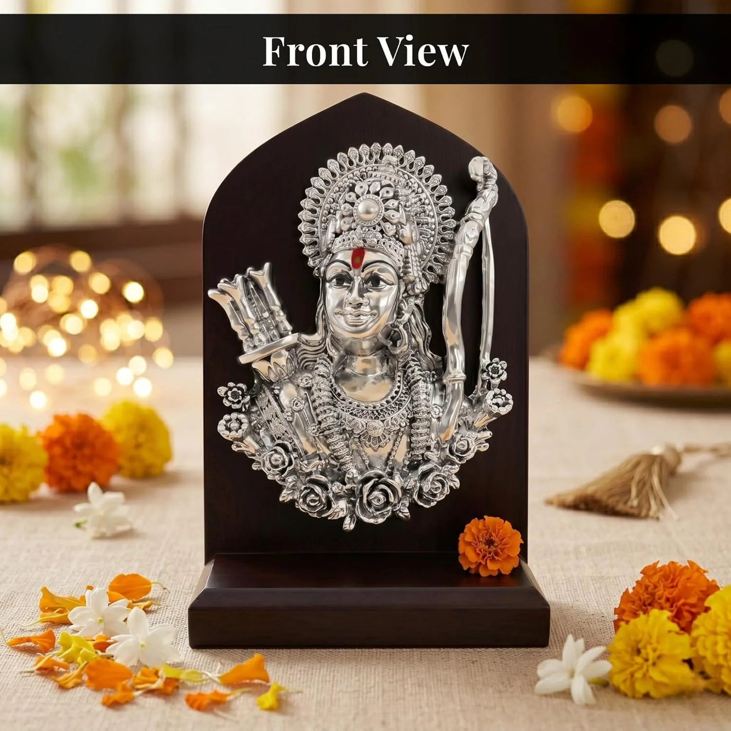 Premium Silver Plated Shri Ram Face Idol – 6 Inch - Image 3