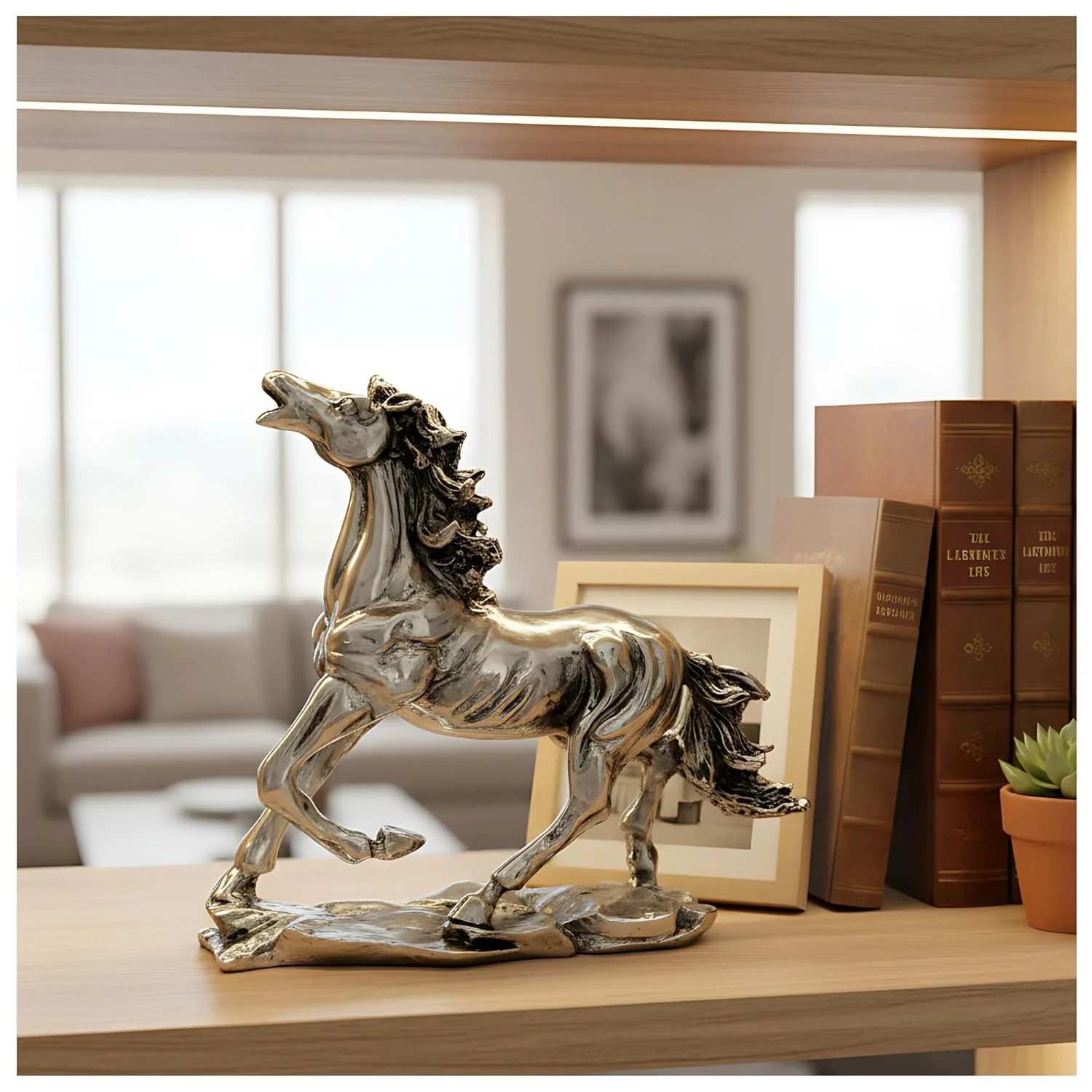 Running Horse Silver-Plated Statue (6") - Image 3