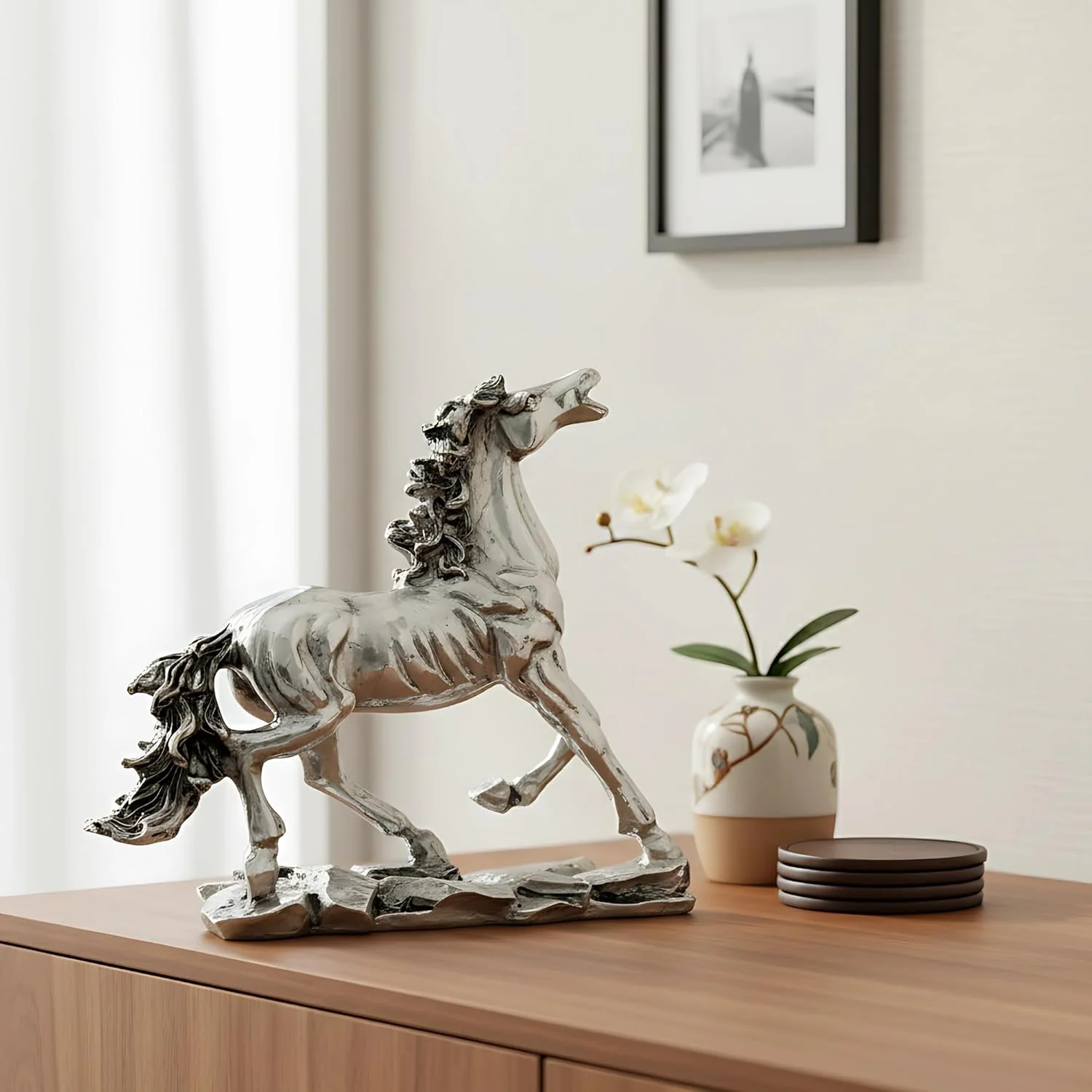Running Horse Silver-Plated Statue (6") - Image 9