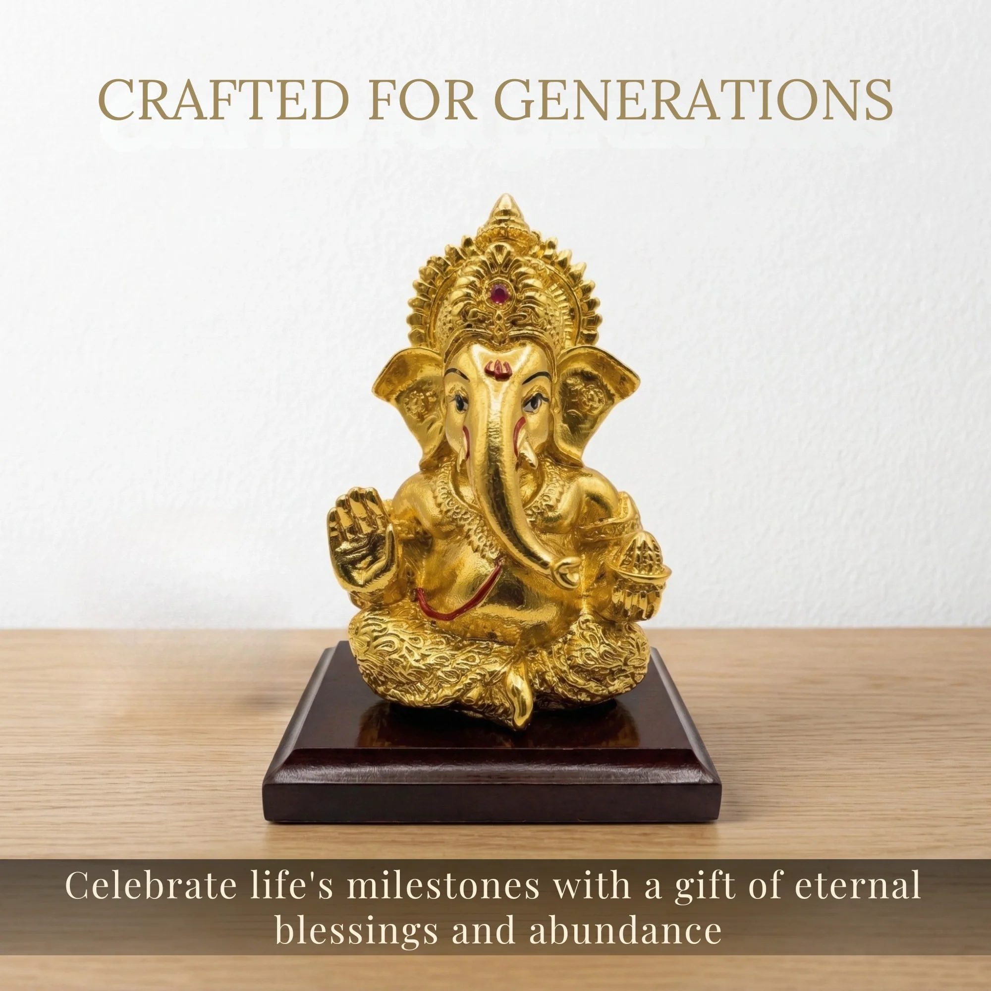 Ganesha Gold-Plated Idol (3.7") - Image 4