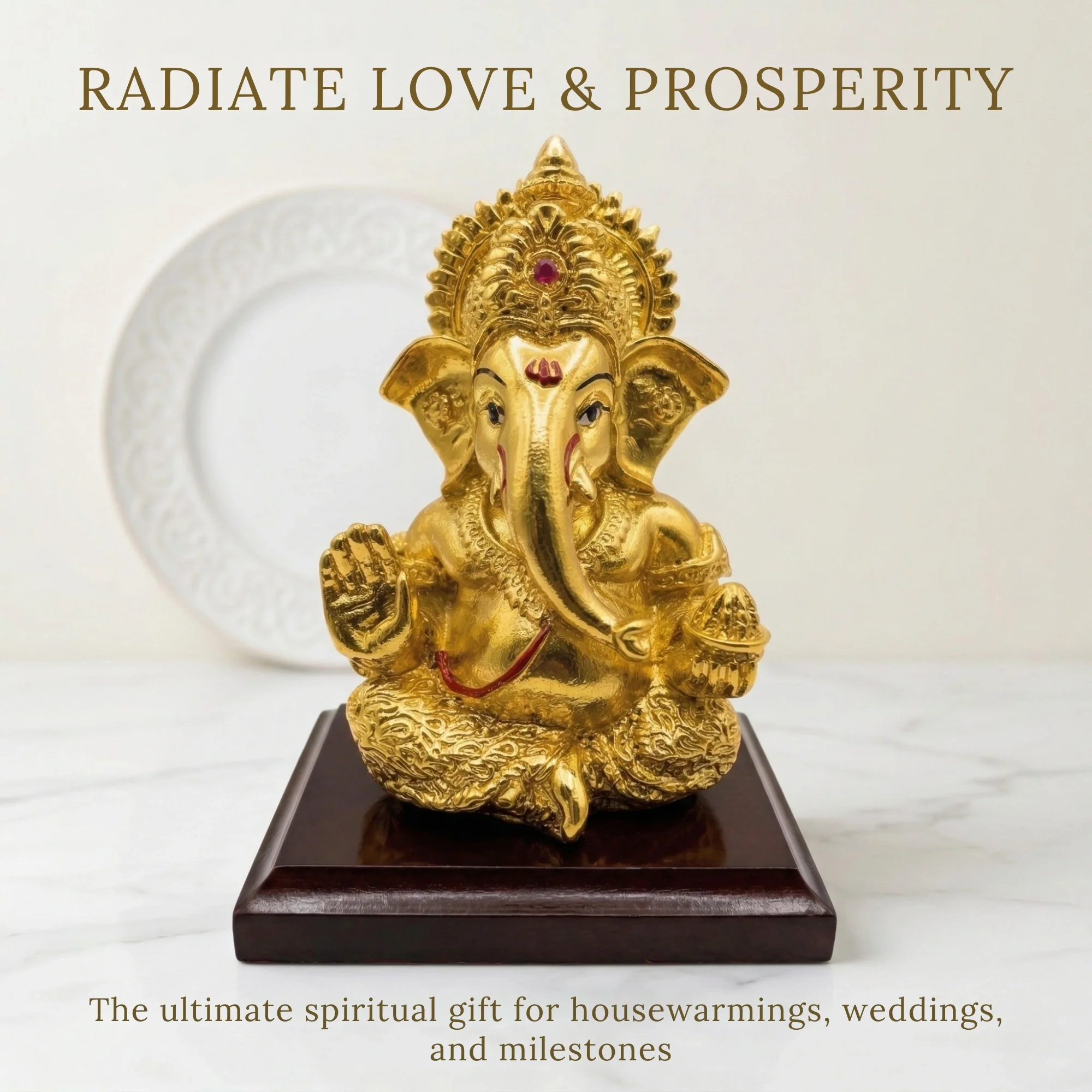 Ganesha Gold-Plated Idol (3.7") - Image 5