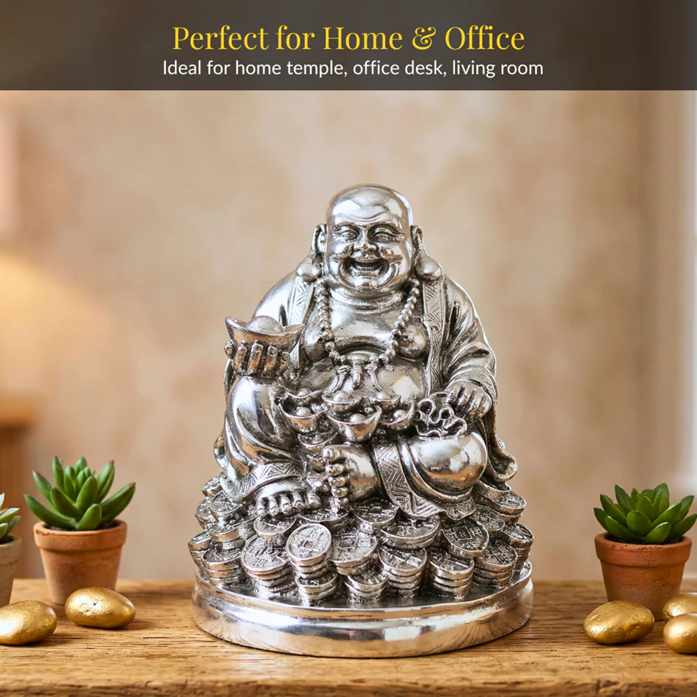 Silver Plated Buddha Idol | 5.5 inch - Image 3