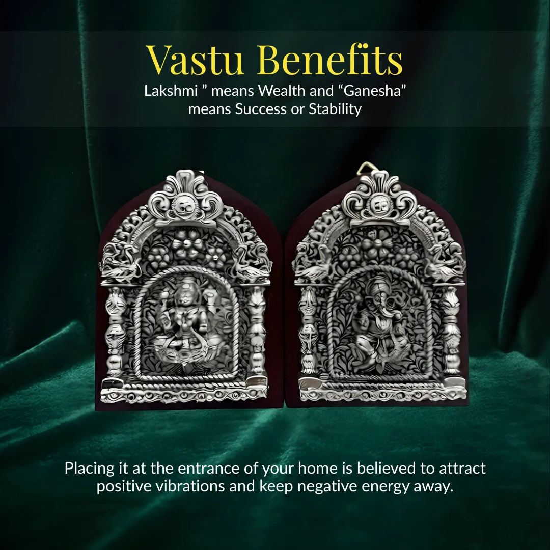 Silver-Plated Lakshmi Ganesh Hanging | 4.5 inch - Image 5
