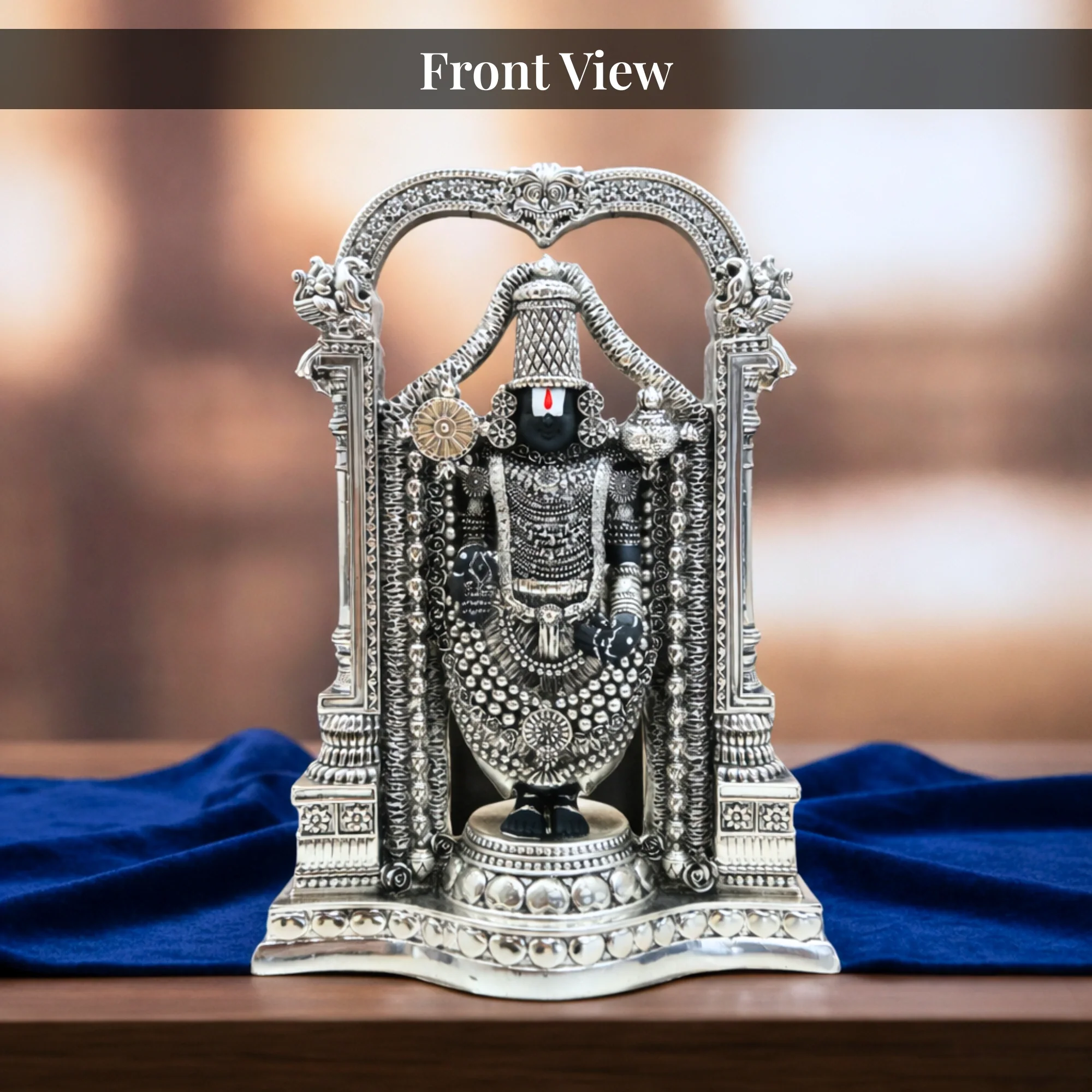 Standing Balaji Silver-Plated Idol (8") - Image 3