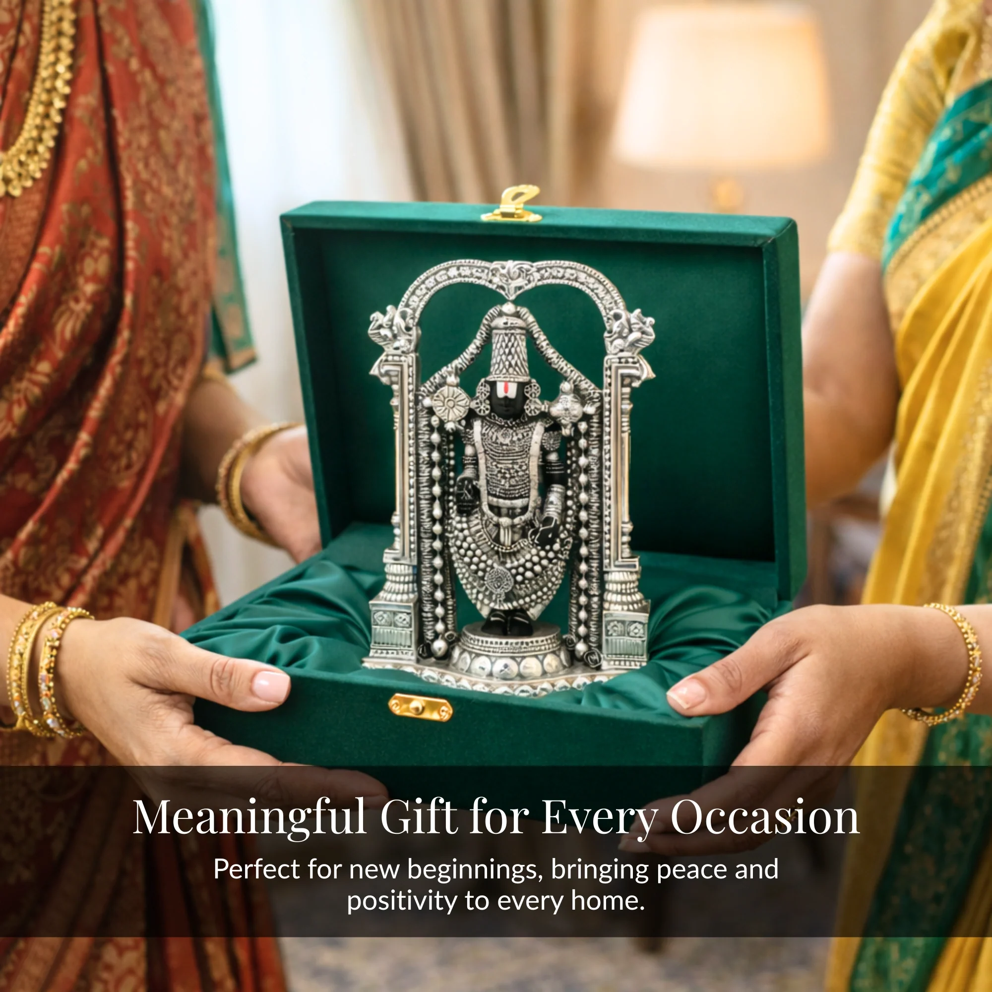 Standing Balaji Silver-Plated Idol (8") - Image 4