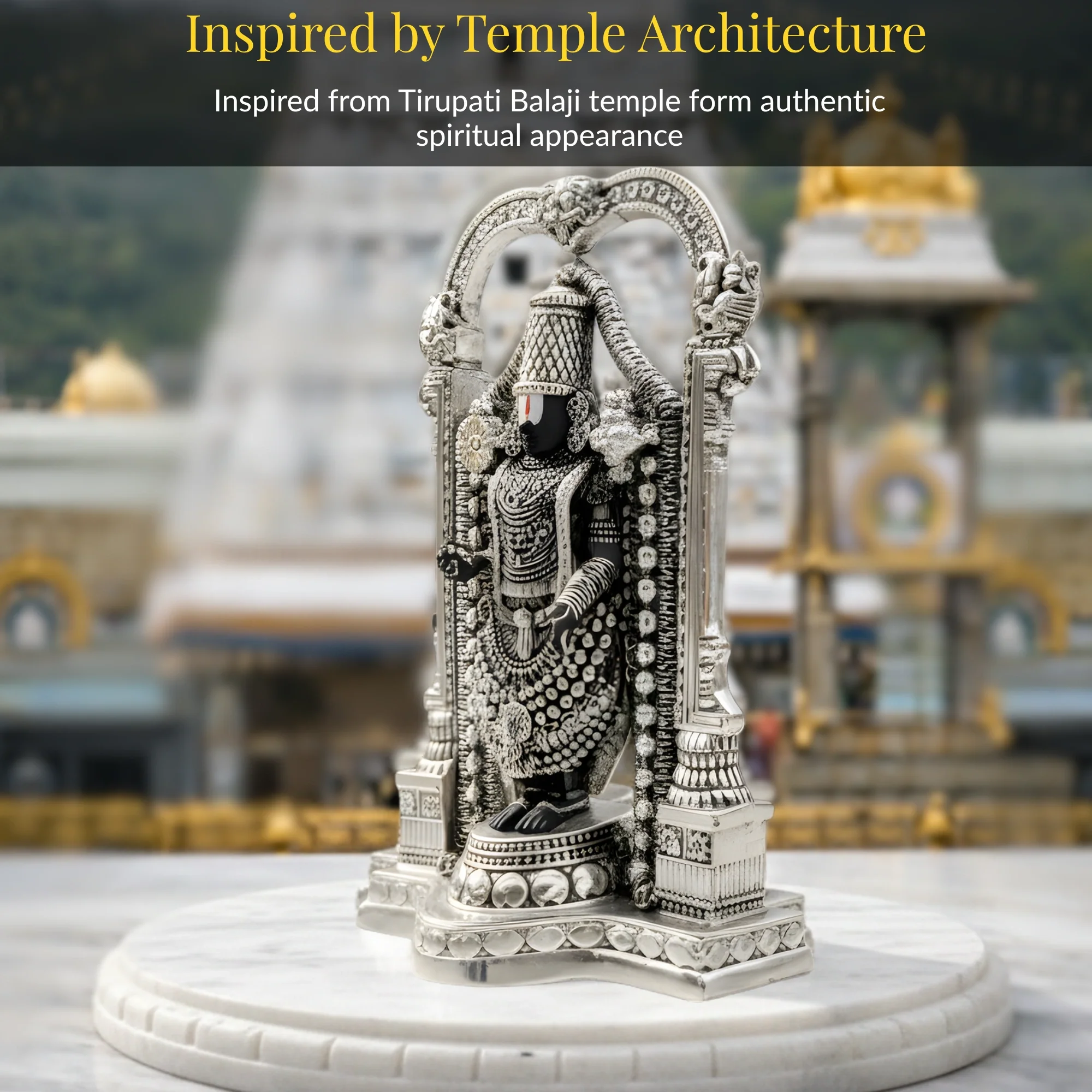 Standing Balaji Silver-Plated Idol (8") - Image 5
