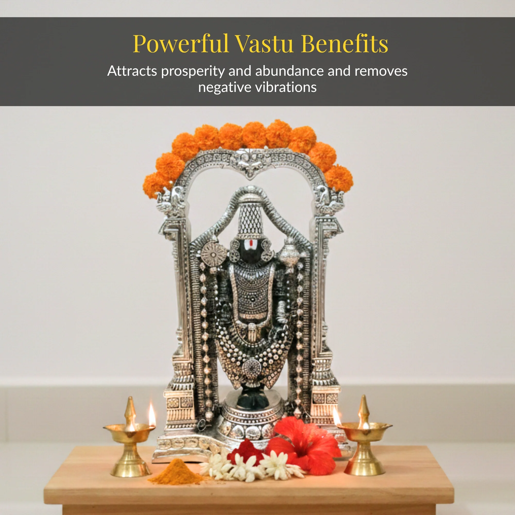 Standing Balaji Silver-Plated Idol (8") - Image 8