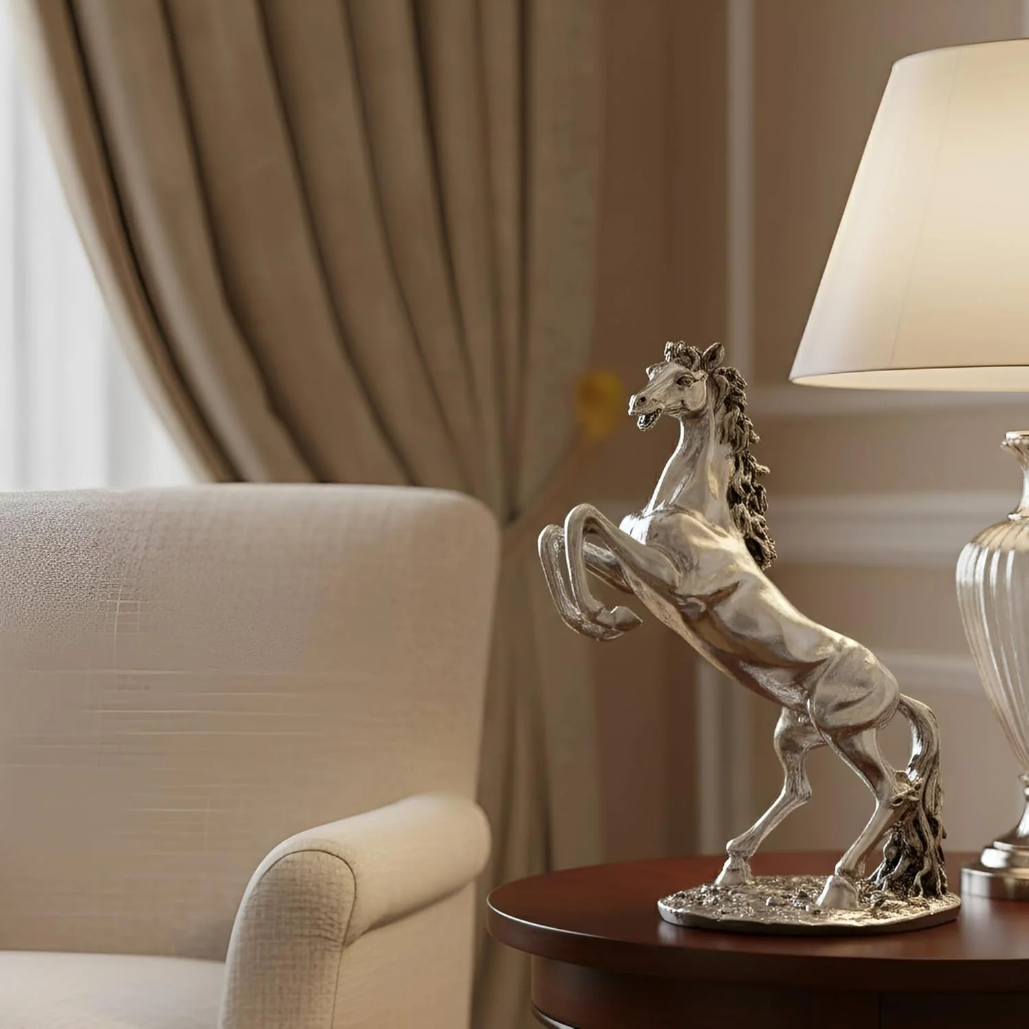 Standing Horse Silver-Plated Statue (7") - Image 4