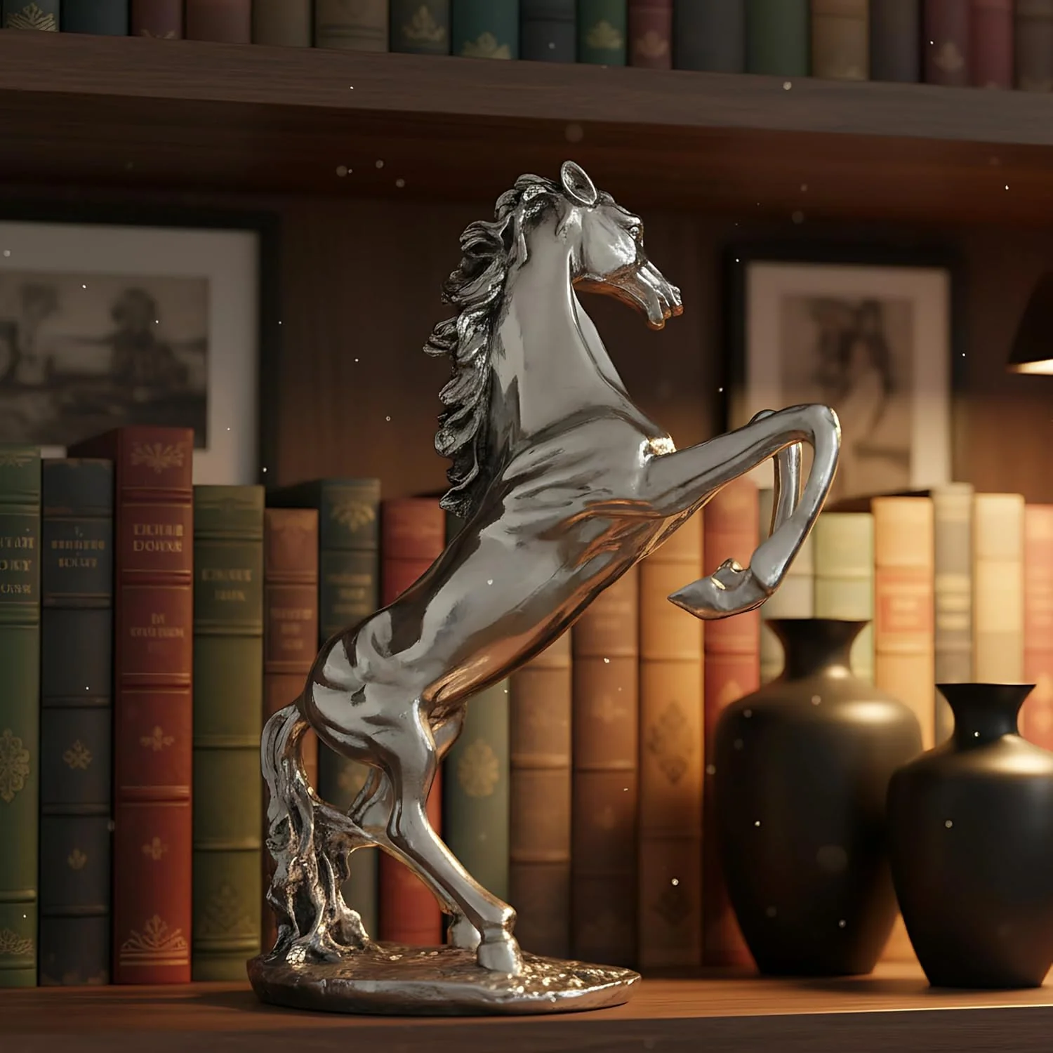 Standing Horse Silver-Plated Statue (7") - Image 5