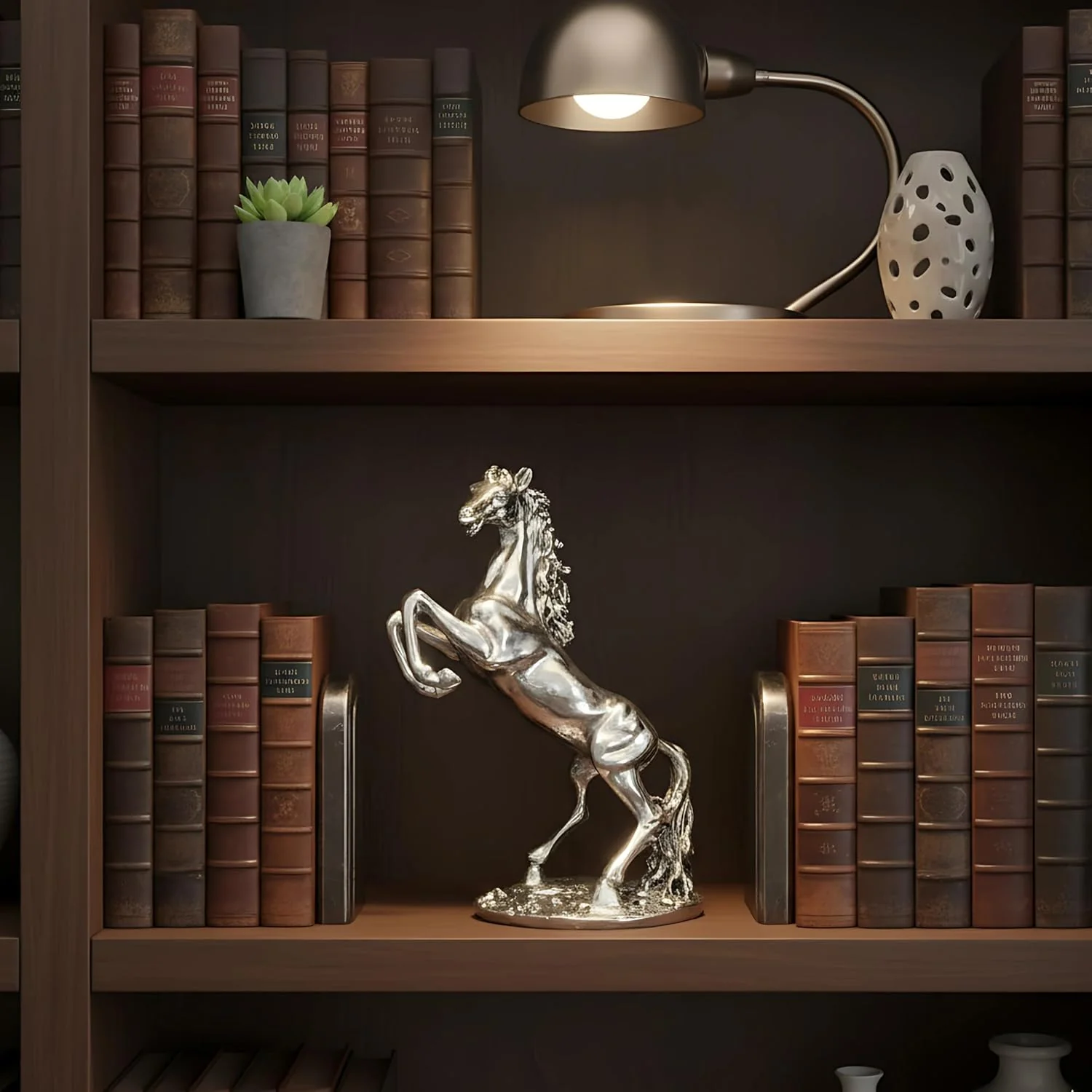 Standing Horse Silver-Plated Statue (7") - Image 7