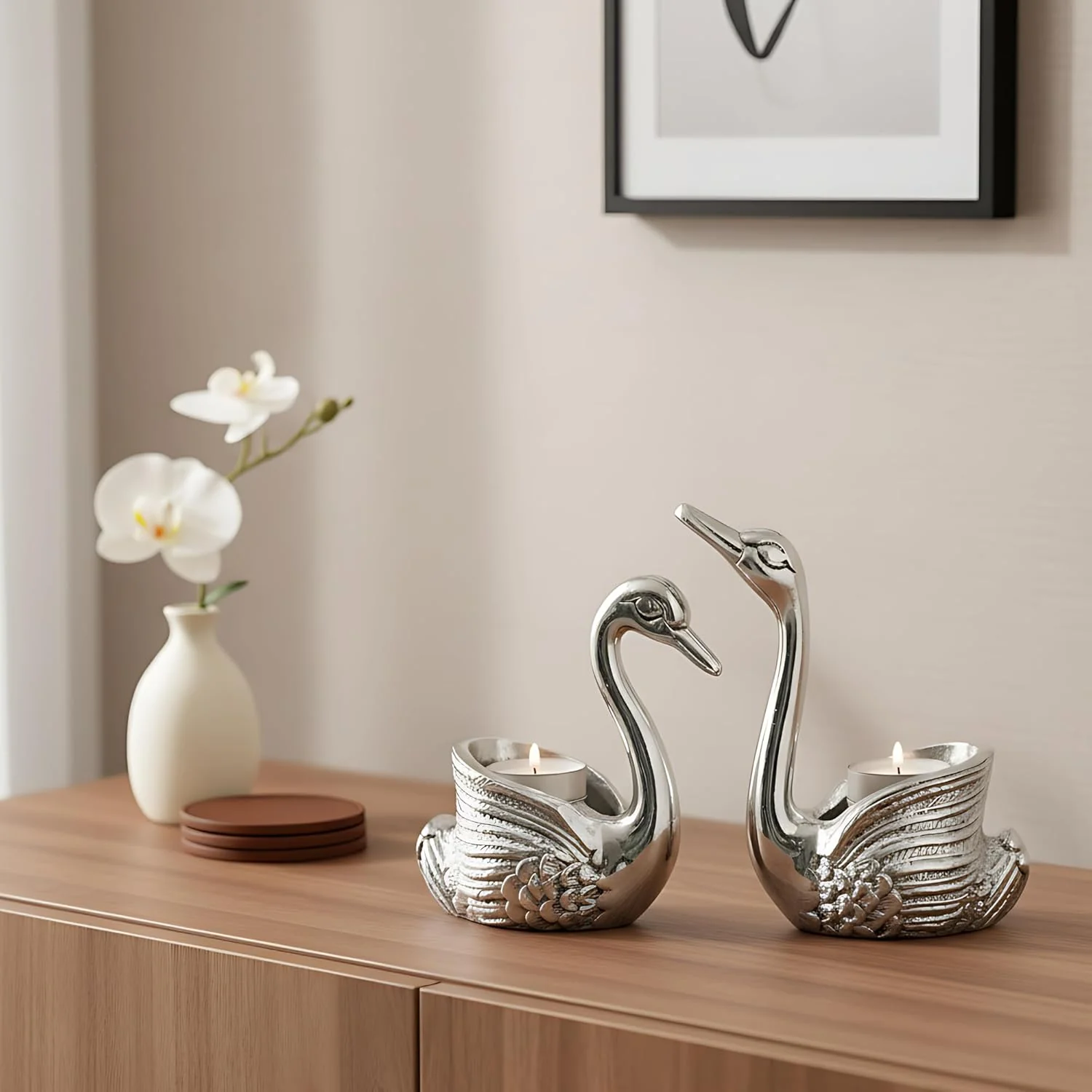 Swan Pair Silver-Plated Idol (4") - Image 7