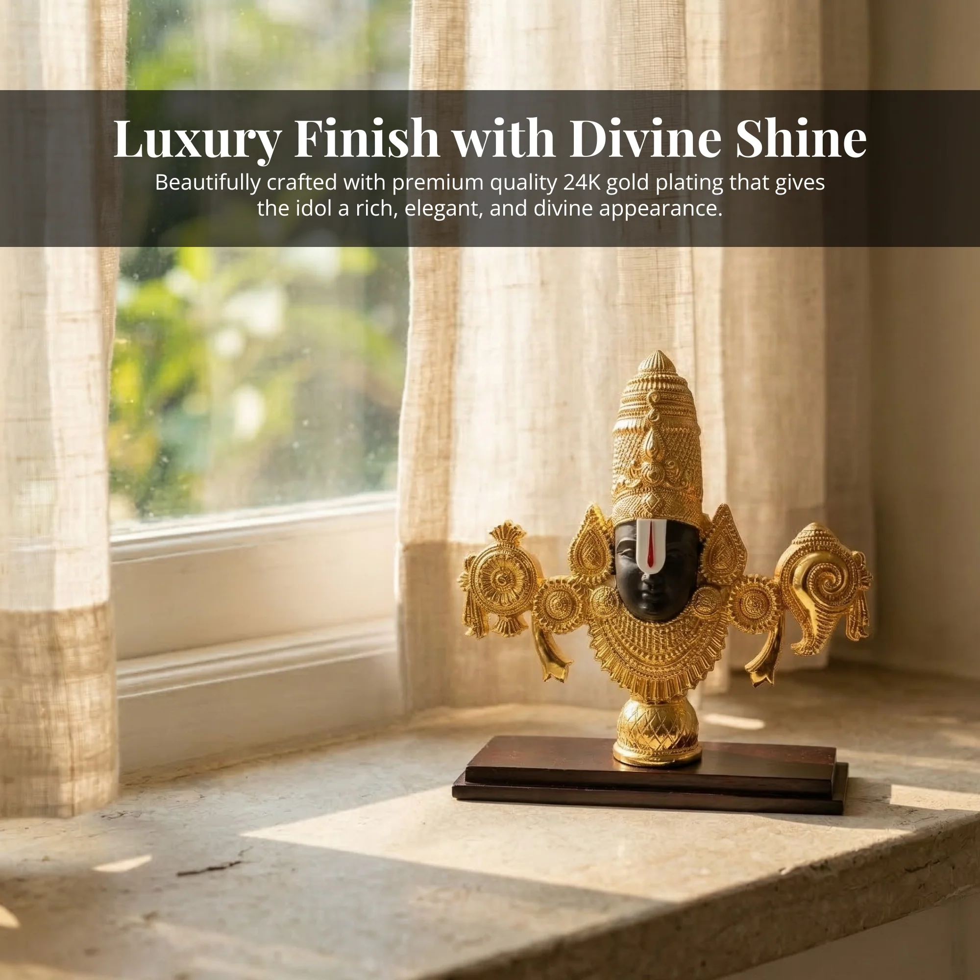 Tirupati Balaji Gold-Plated Idol - Image 9