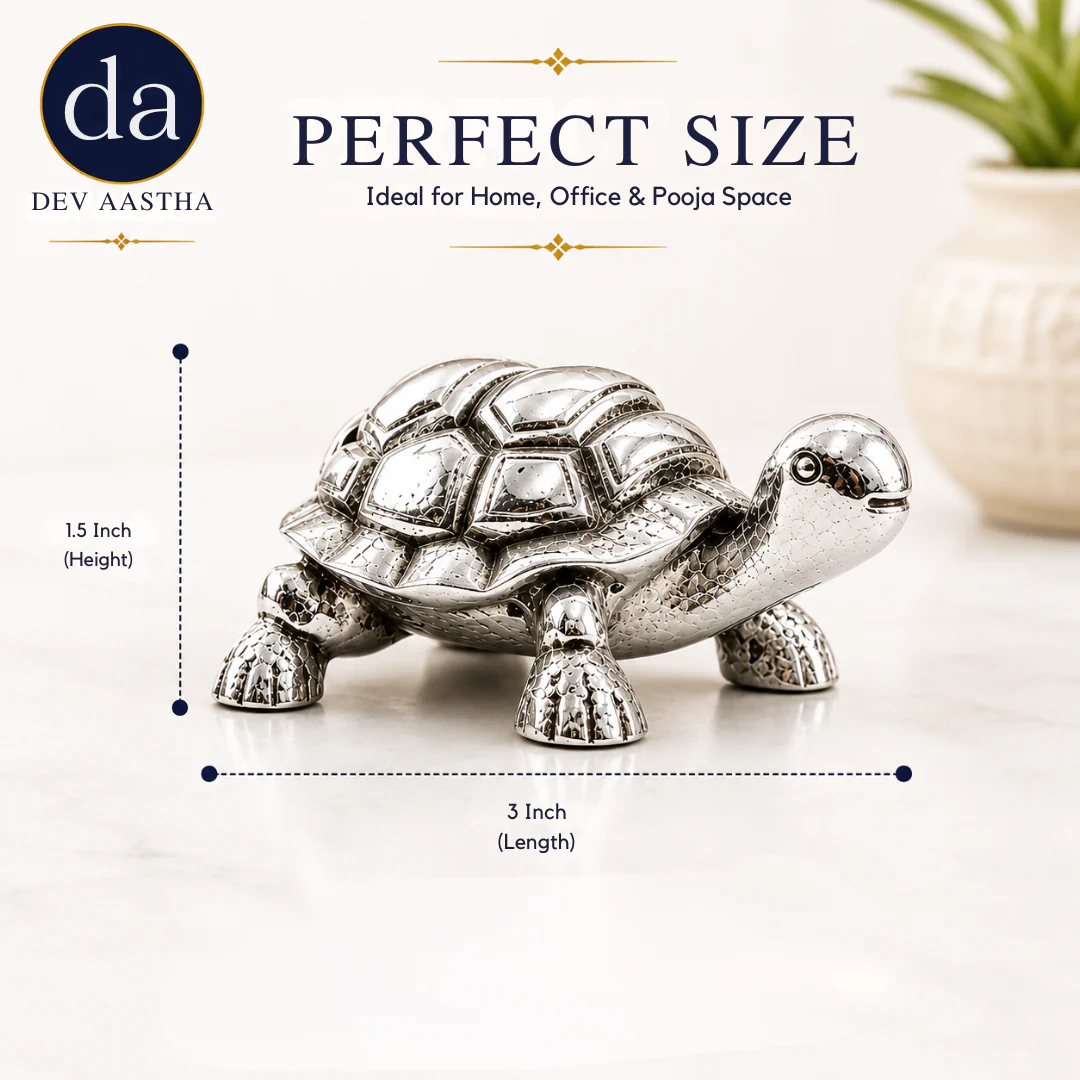 Vastu Tortoise Silver-Plated Idol - Image 3