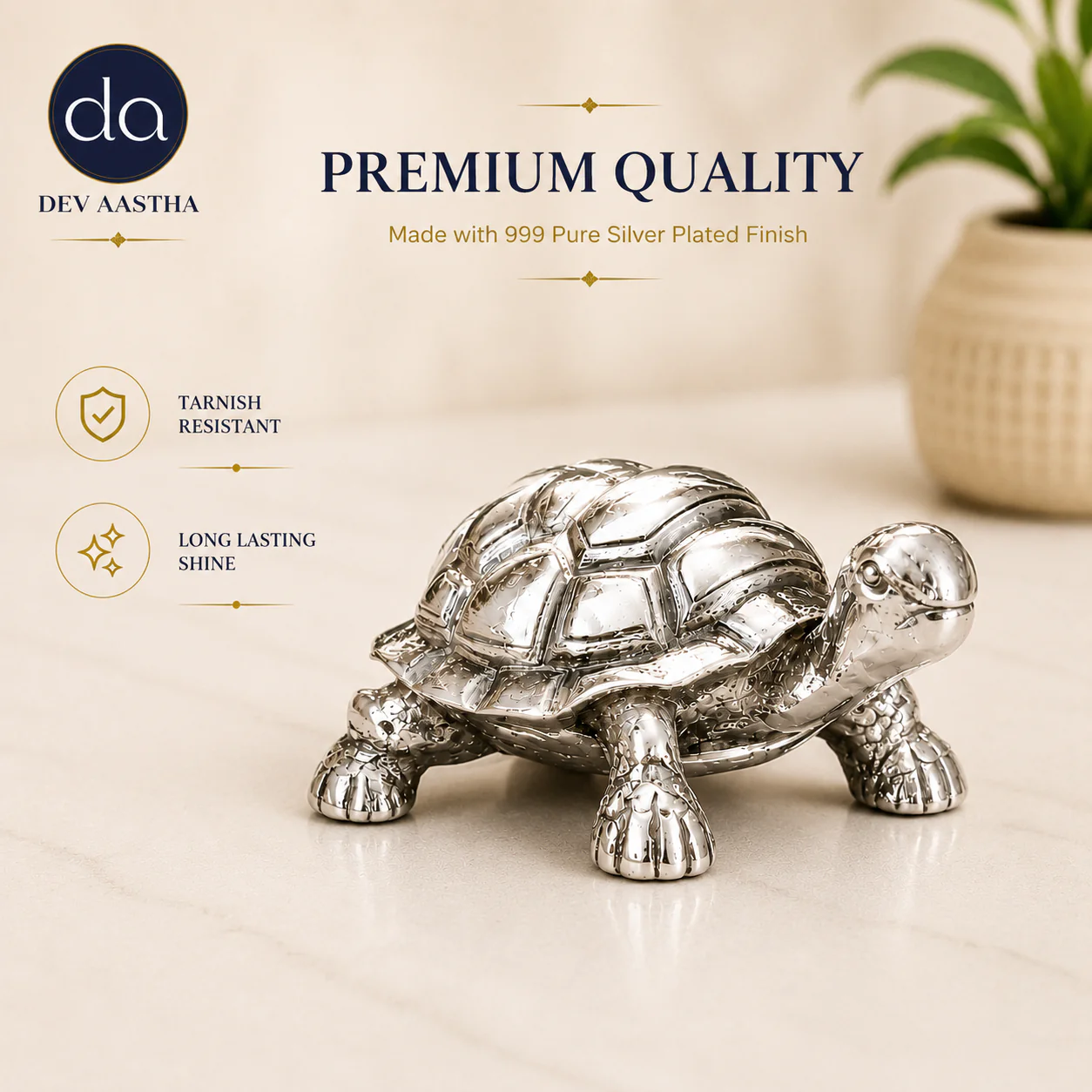 Vastu Tortoise Silver-Plated Idol - Image 5